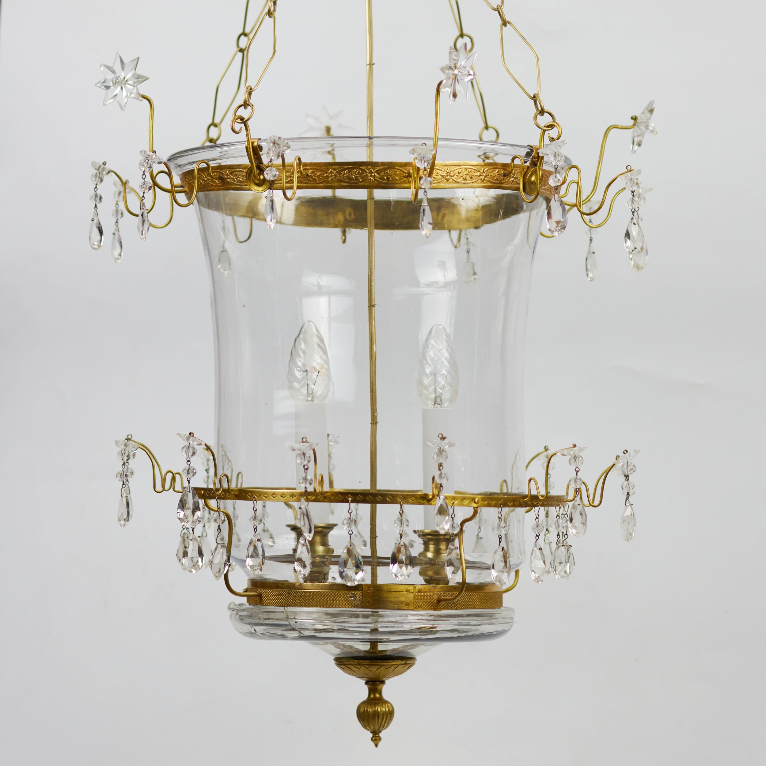 Russian Crystal & Ormolu Mounted Two-Light Lantern Chandelier.Russia, early 19th century. - Image 5 of 5