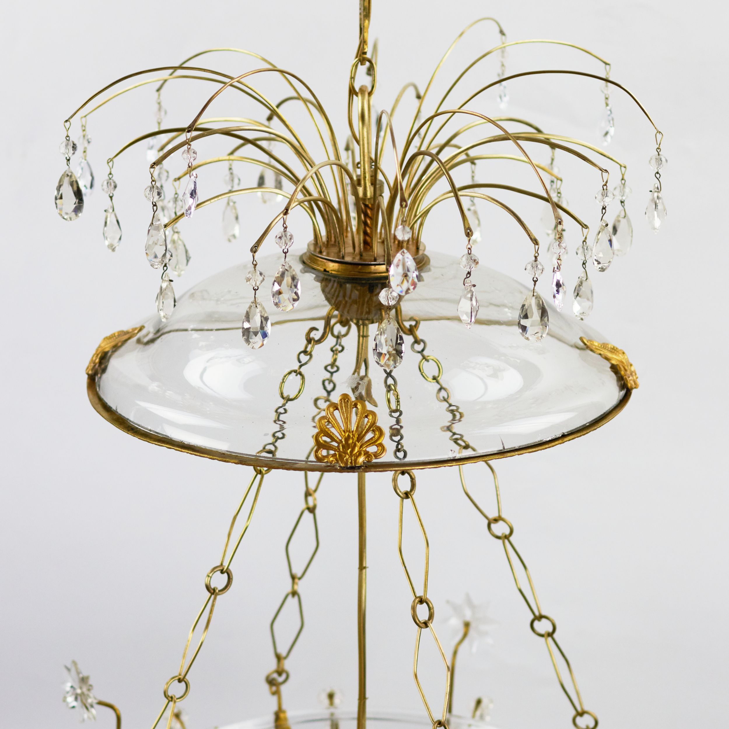 Russian Crystal & Ormolu Mounted Two-Light Lantern Chandelier.Russia, early 19th century. - Image 4 of 5