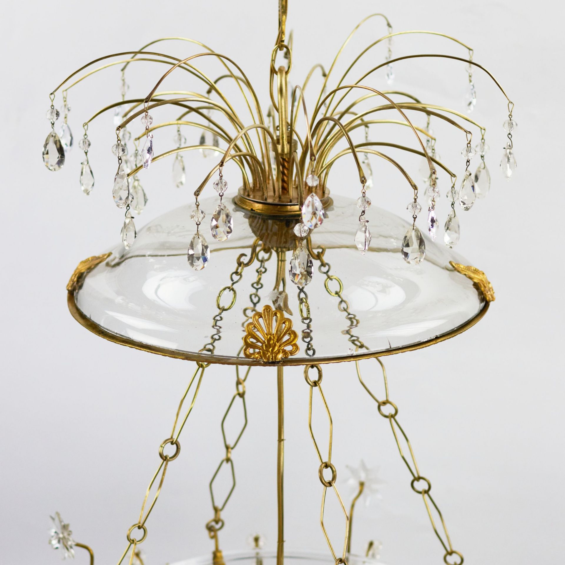 Russian Crystal & Ormolu Mounted Two-Light Lantern Chandelier.Russia, early 19th century. - Bild 4 aus 5