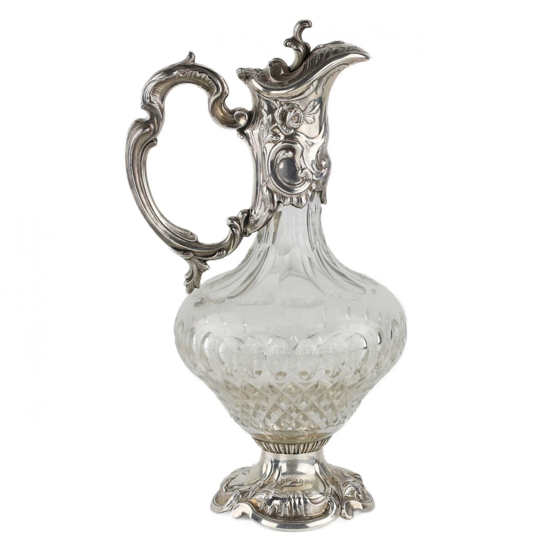 Portuguese crystal wine jug in silver. 19th century. - Bild 2 aus 7