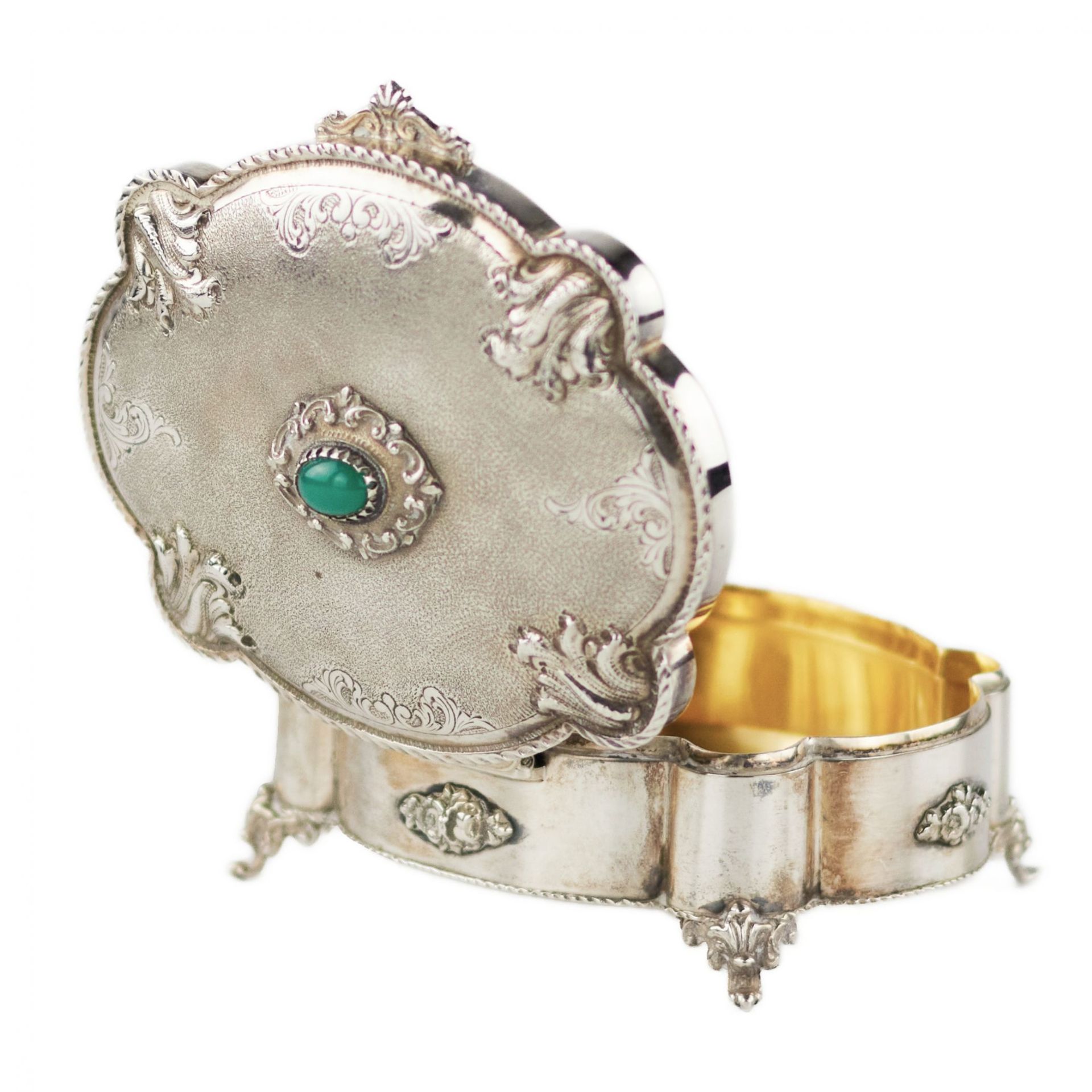 Italian, silver jewelry box of baroque shape. 20th century. - Bild 8 aus 10