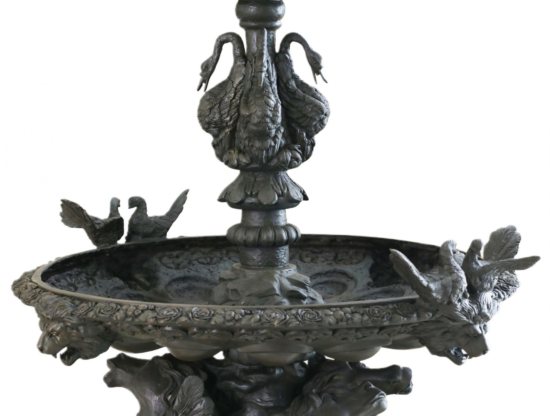 Large bronze fountain with two bowls by Francis Joseph Duret (1804-1865). - Image 5 of 8