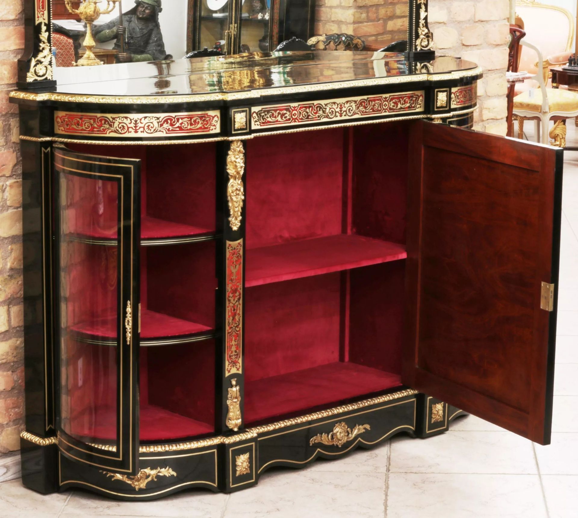 Luxurious chest of drawers with mirror in the Boulle style. France, 19th century. - Bild 4 aus 10