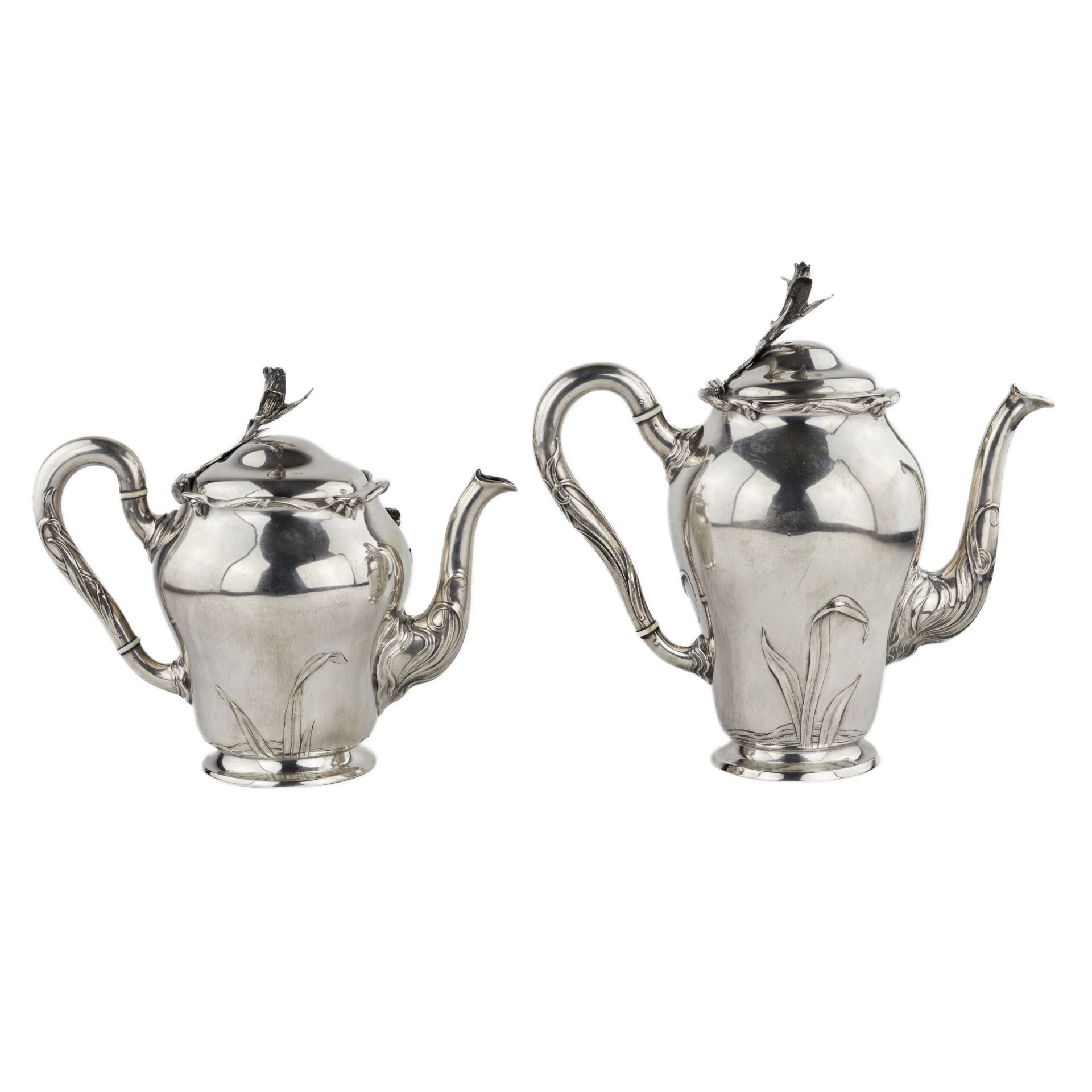 Silver tea and coffee service in Art Nouveau style. Bruckmann. After 1888. - Image 6 of 13