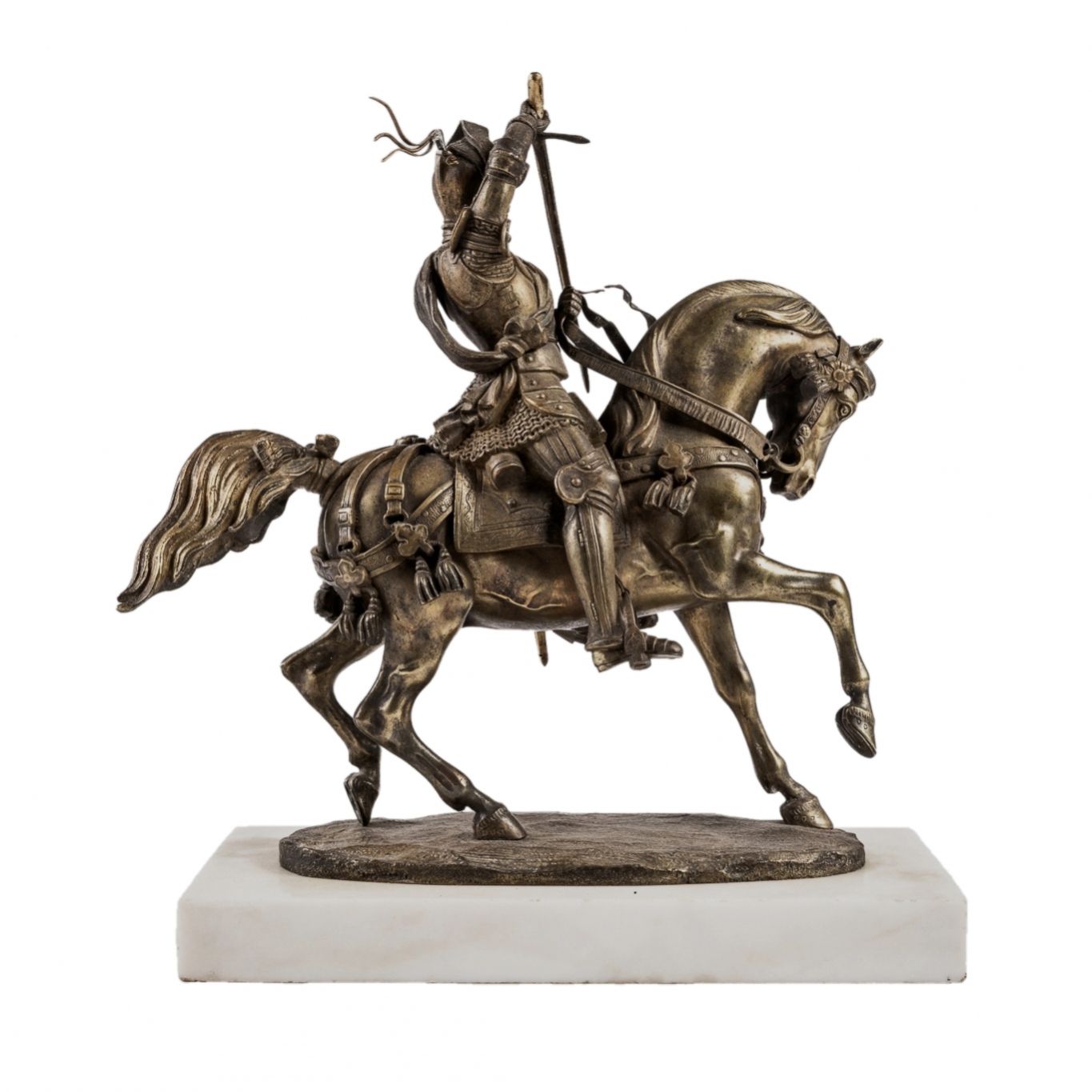 Carlo Marochetti. Bronze figure of an equestrian knight. Duke of Savoy. - Image 4 of 7