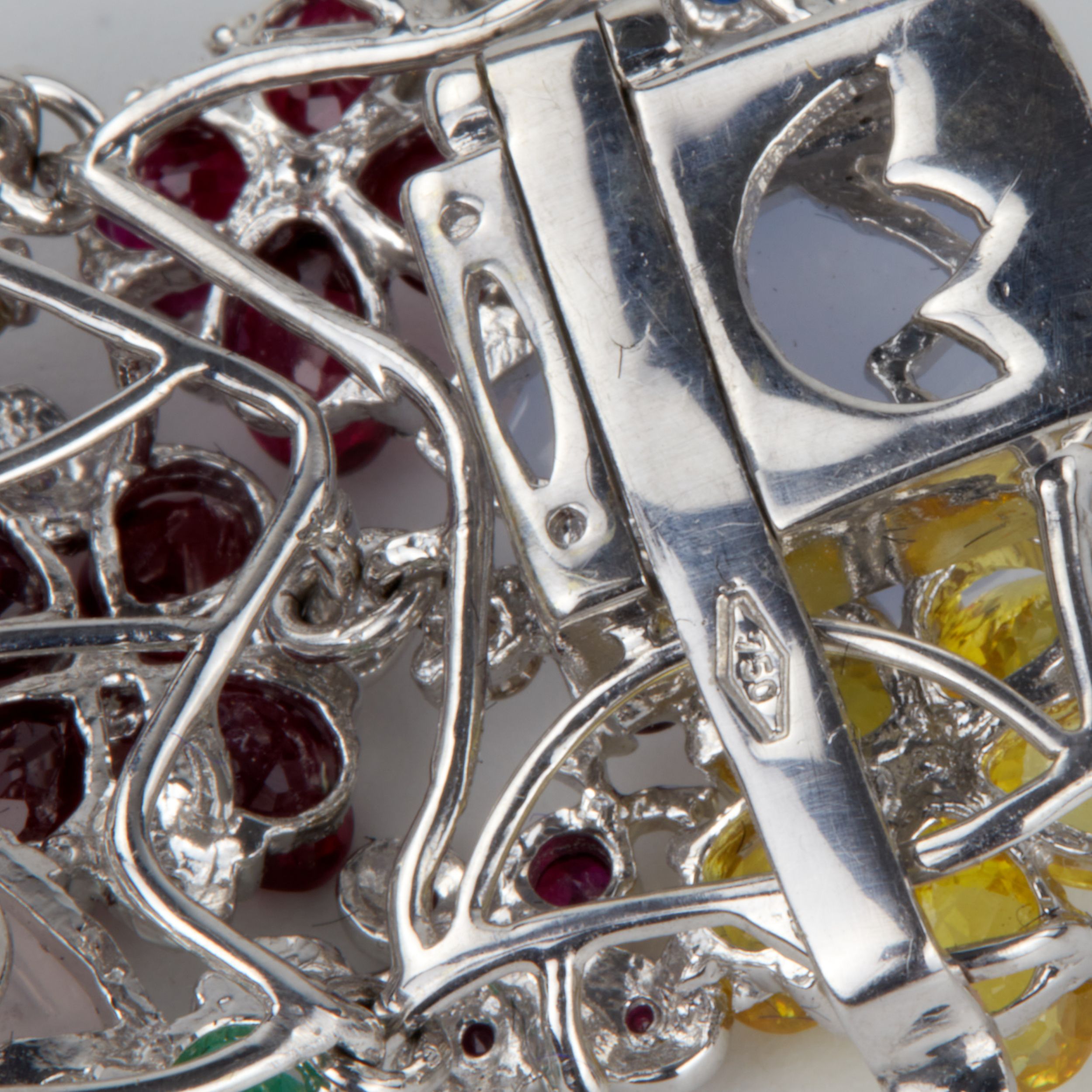 Tutti frutti style gold bracelet with precious stones. - Image 6 of 7