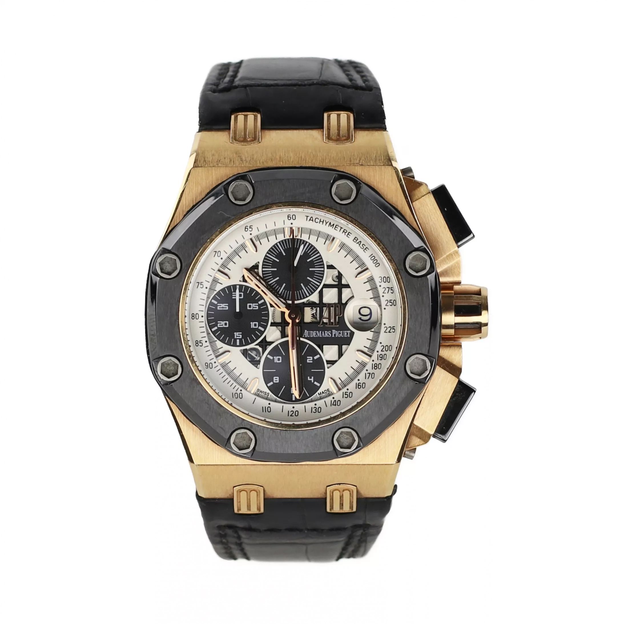 Mens 18K gold watch Audemars Piguet Royal Oak Offshore Rubens Barrichello - Image 7 of 9