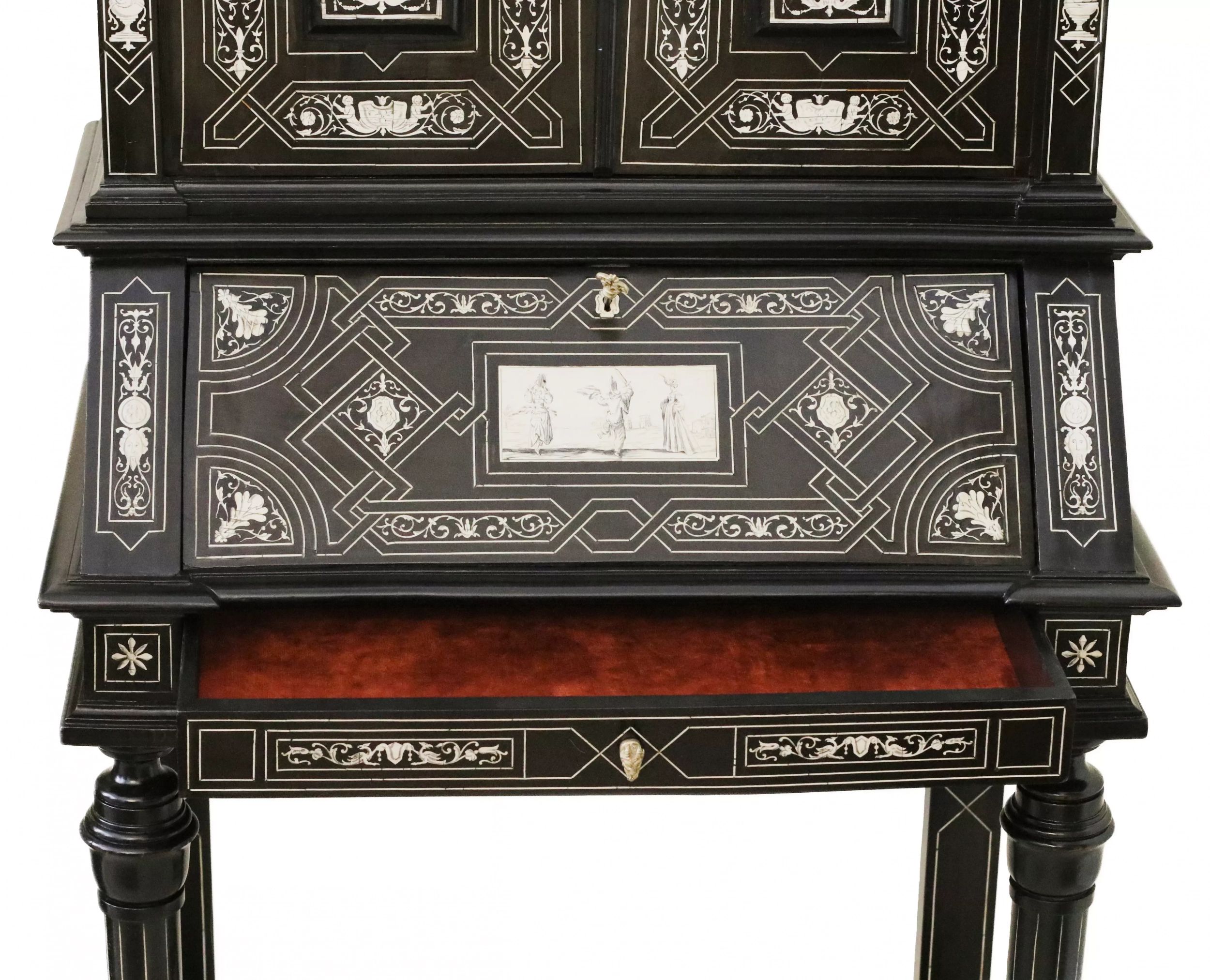 Italian ebony and ivory cabinet from the late 19th century. - Image 9 of 14