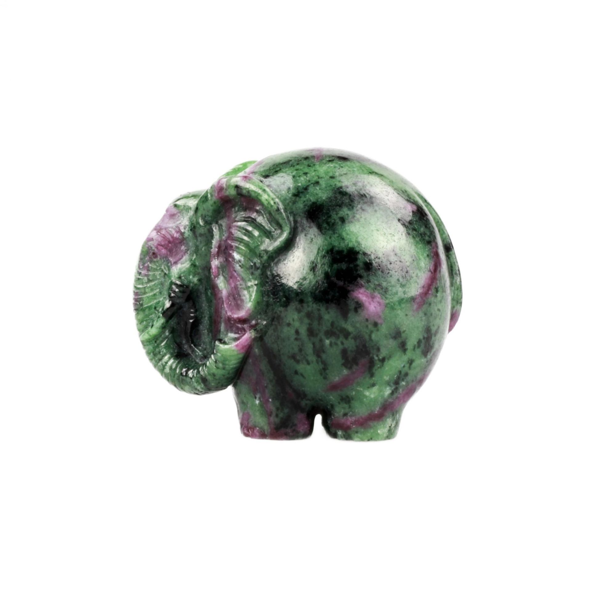 Carved figurine of an elephant in Faberge style. 20th century - Bild 3 aus 6