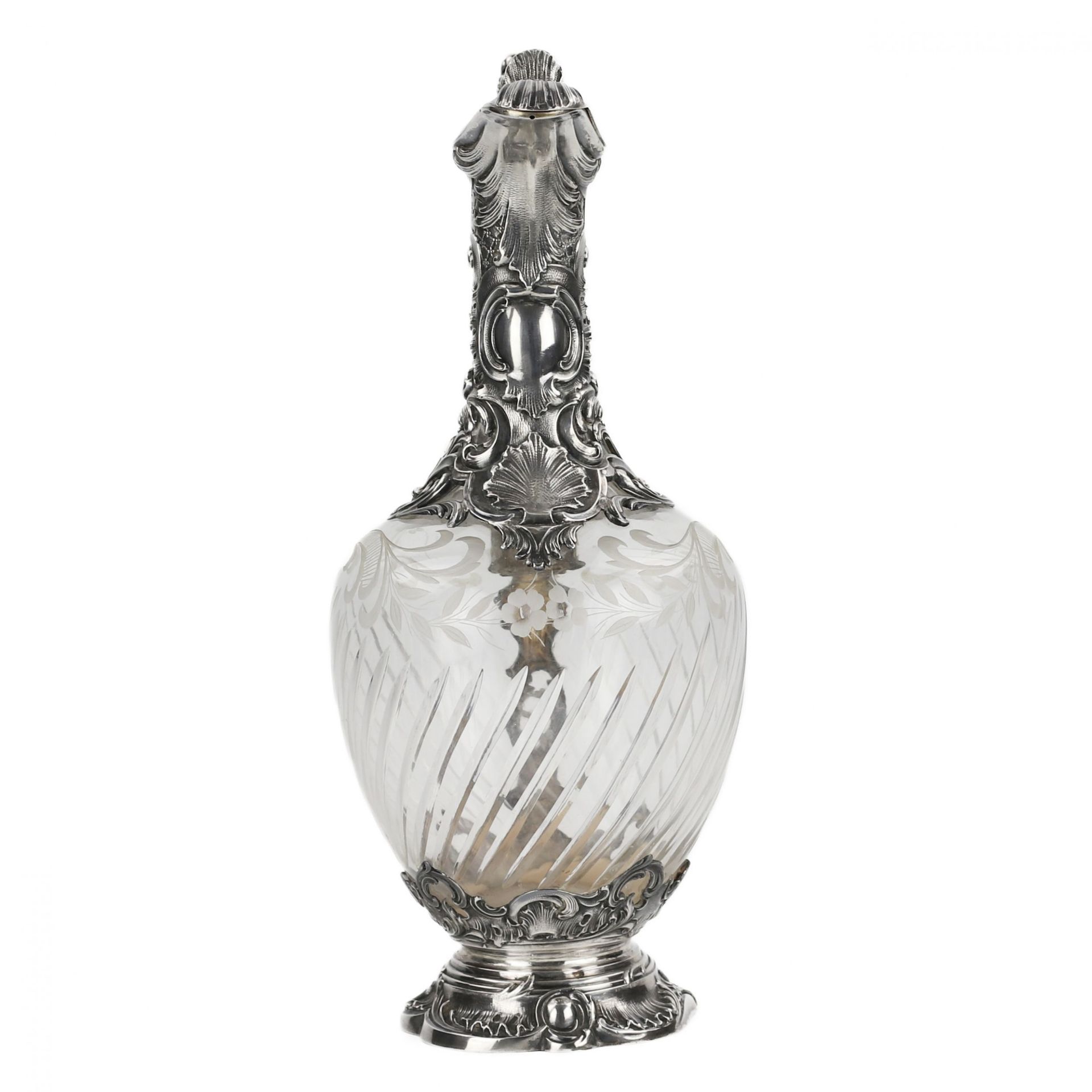 Crystal wine jug in silver, Louis XV style. France. 19th century. - Bild 3 aus 8