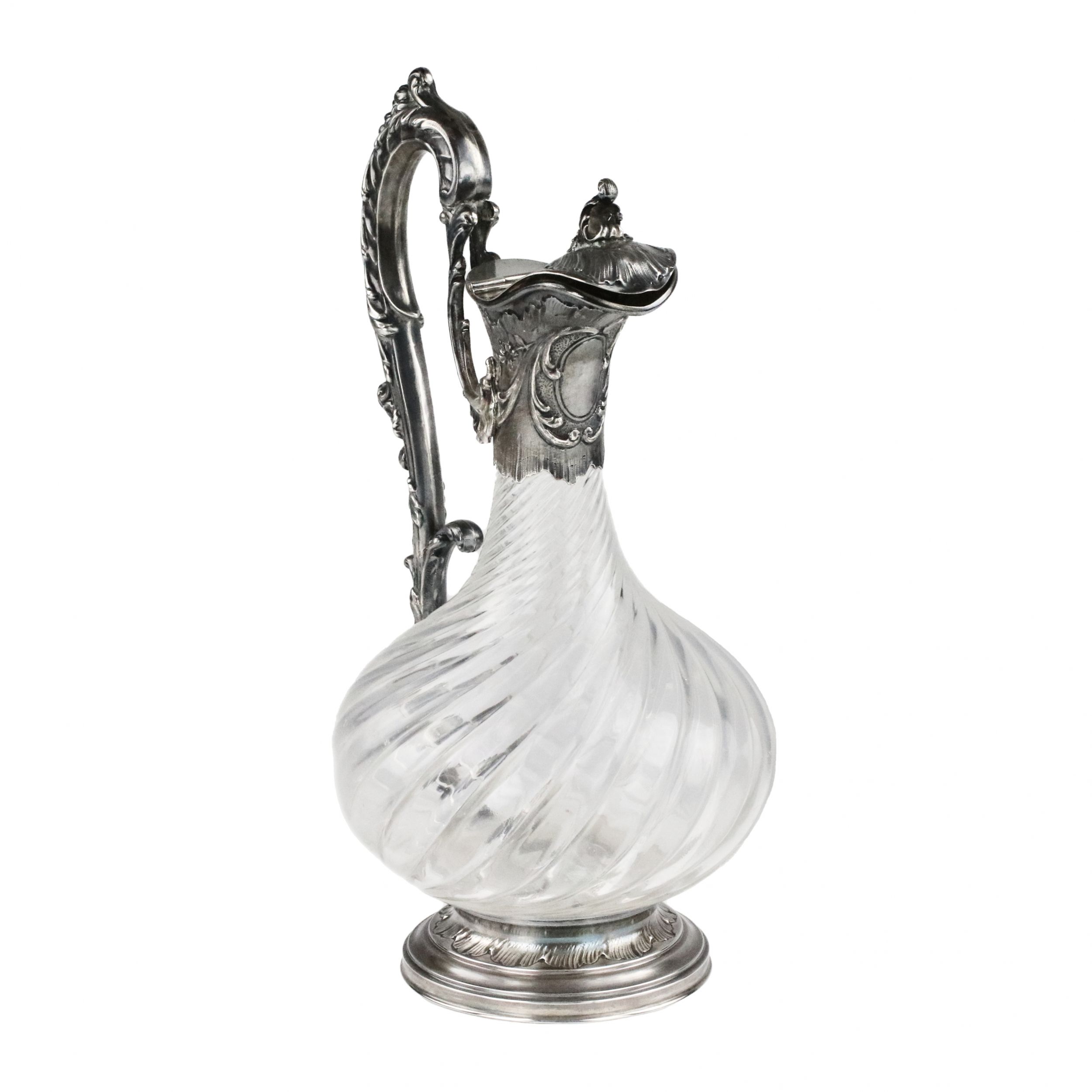 CHEVRON Freres. French crystal jug in silver. - Image 3 of 7
