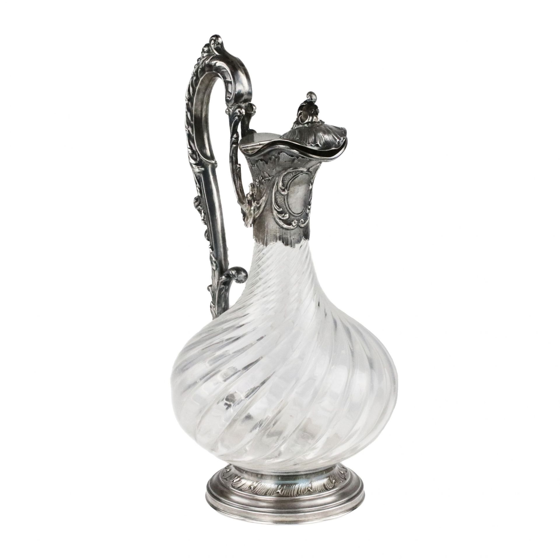CHEVRON Freres. French crystal jug in silver. - Bild 3 aus 7
