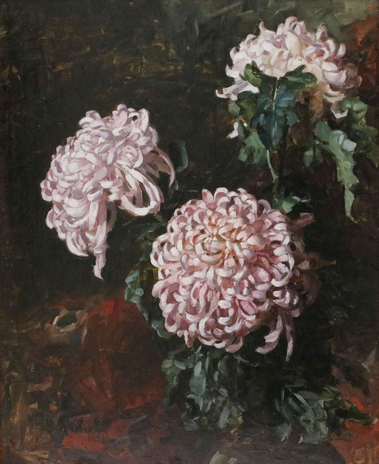 Julius Klever son. Still life of Chrysanthemums. 1920 - Image 2 of 4