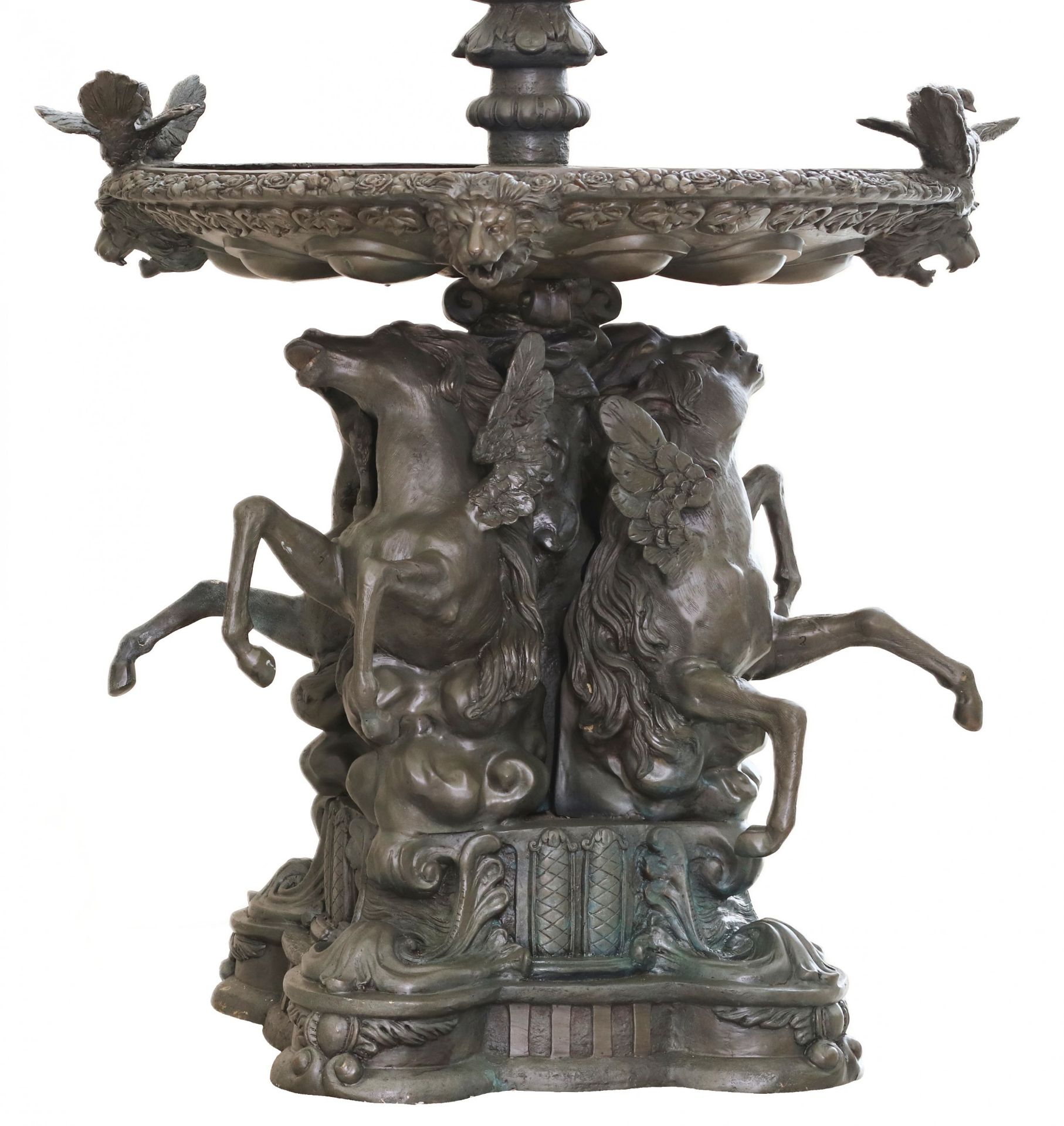 Large bronze fountain with two bowls by Francis Joseph Duret (1804-1865). - Image 7 of 8