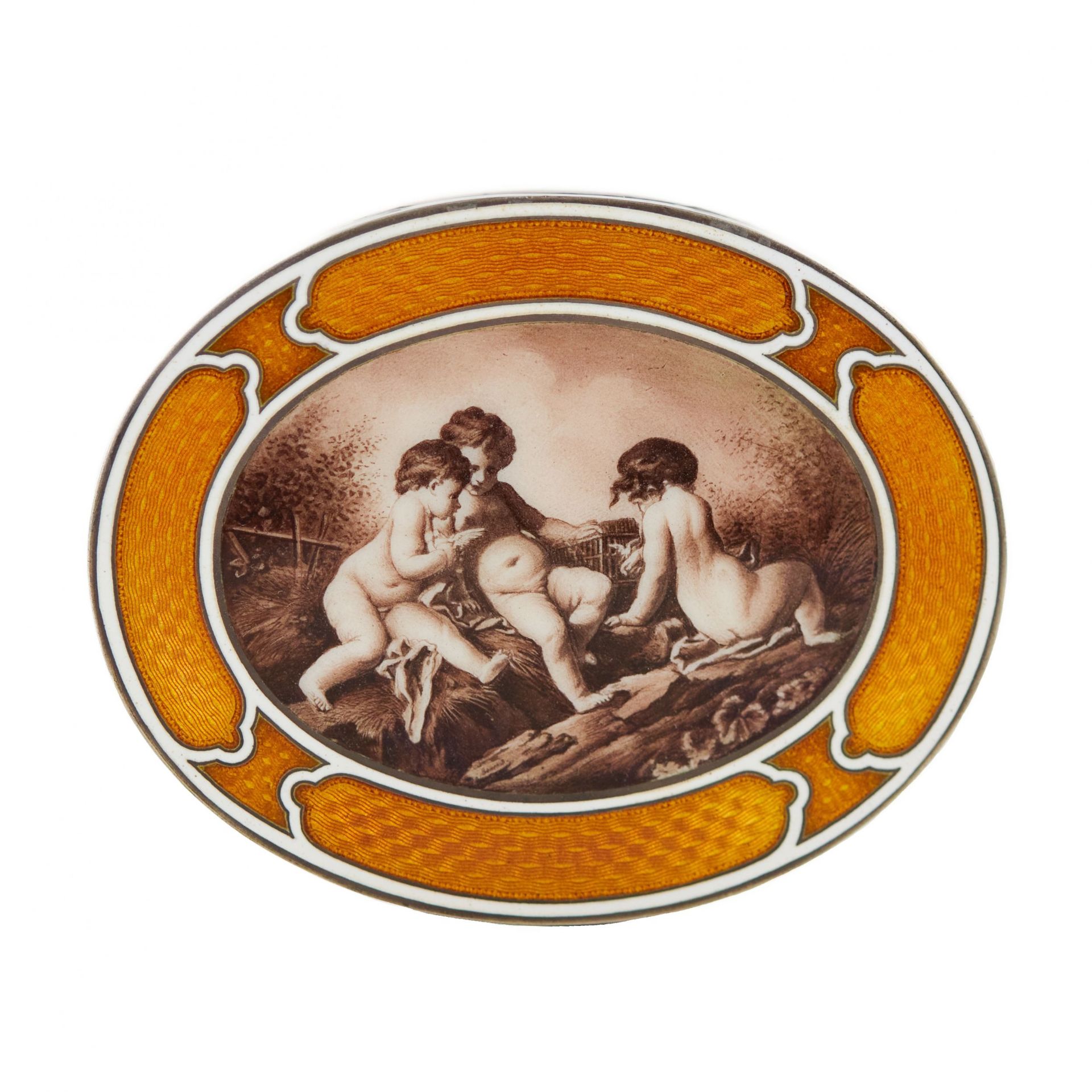 Silver snuff box of aristocratic proportions in guilloche enamel. Austria early 20th century. - Image 2 of 7