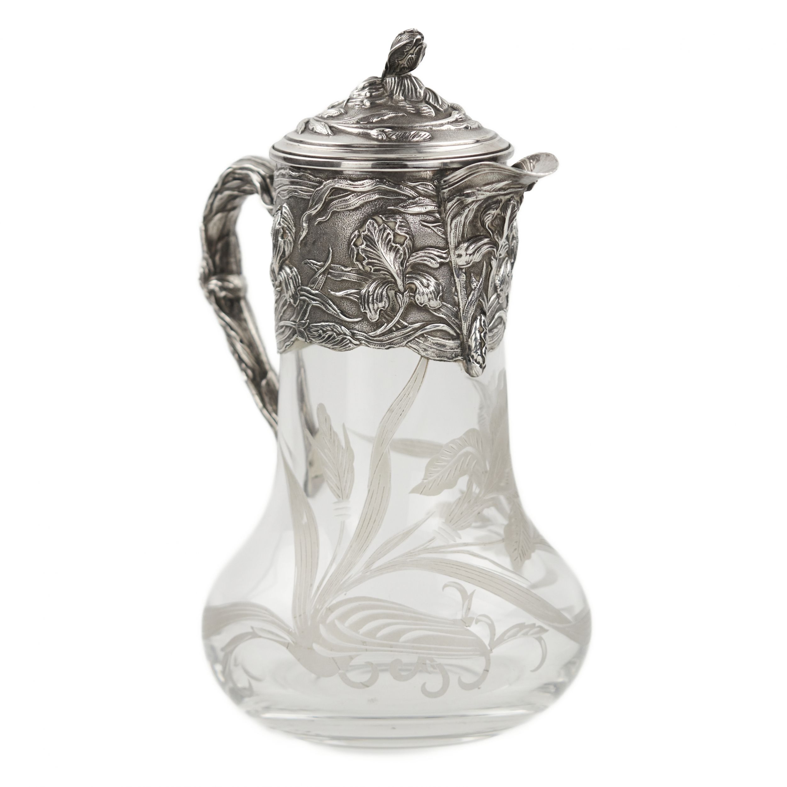 Crystal jug in silver from the Art Nouveau era. - Image 2 of 8