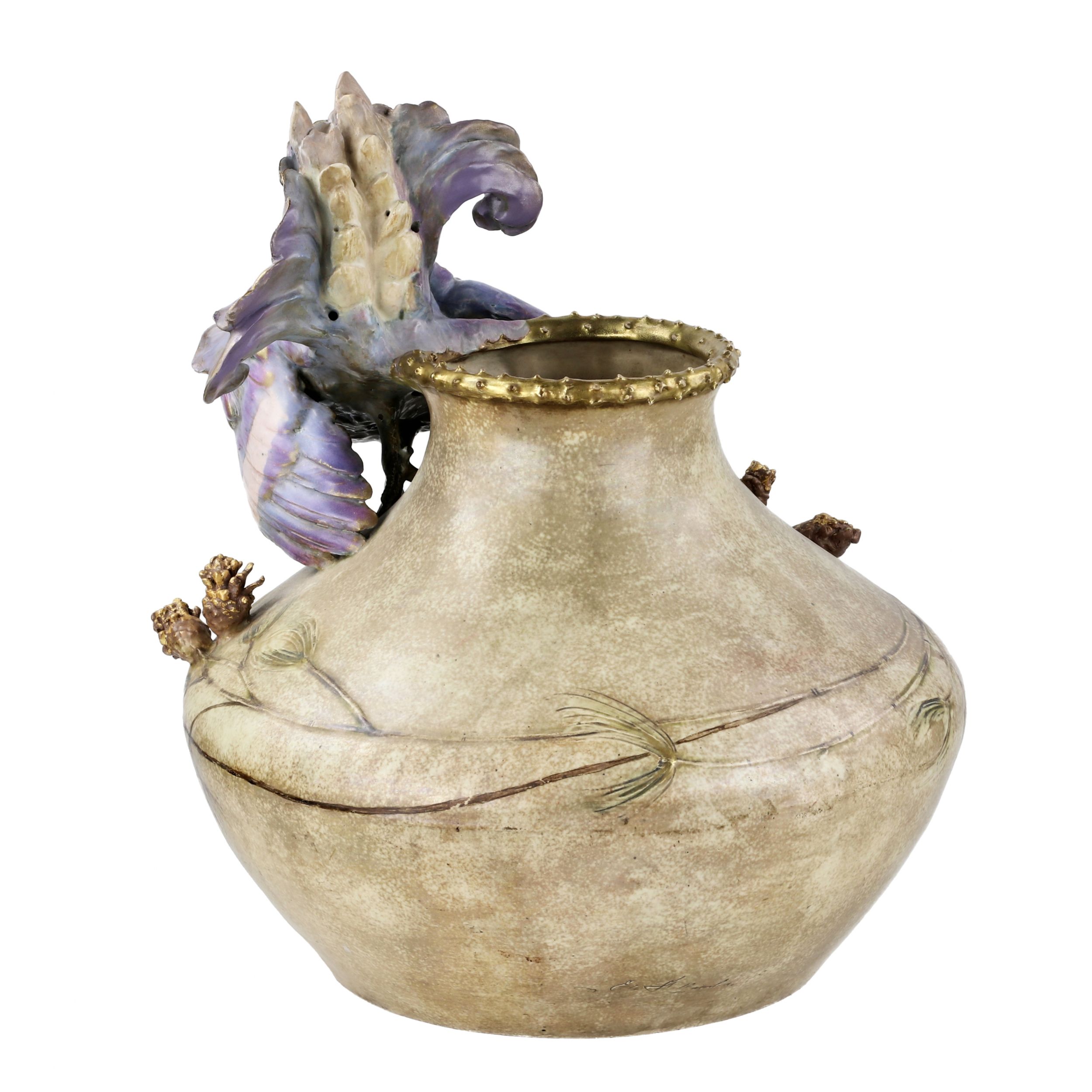 Ceramic cache-pot. Eduard STELLMACHER. 1905 - Image 3 of 7