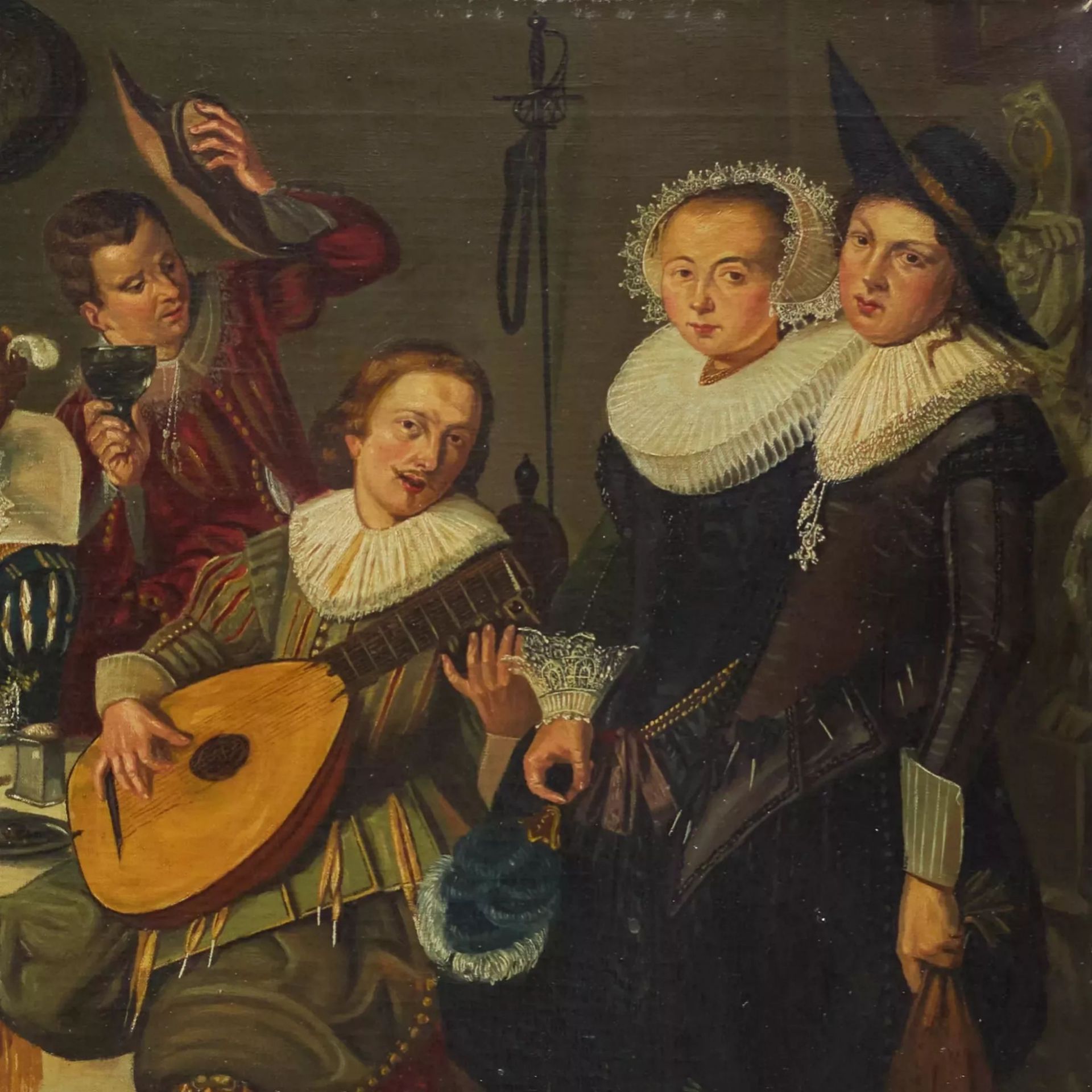 School of Dirck Hals (1591-1656). Feasting company. - Bild 5 aus 8