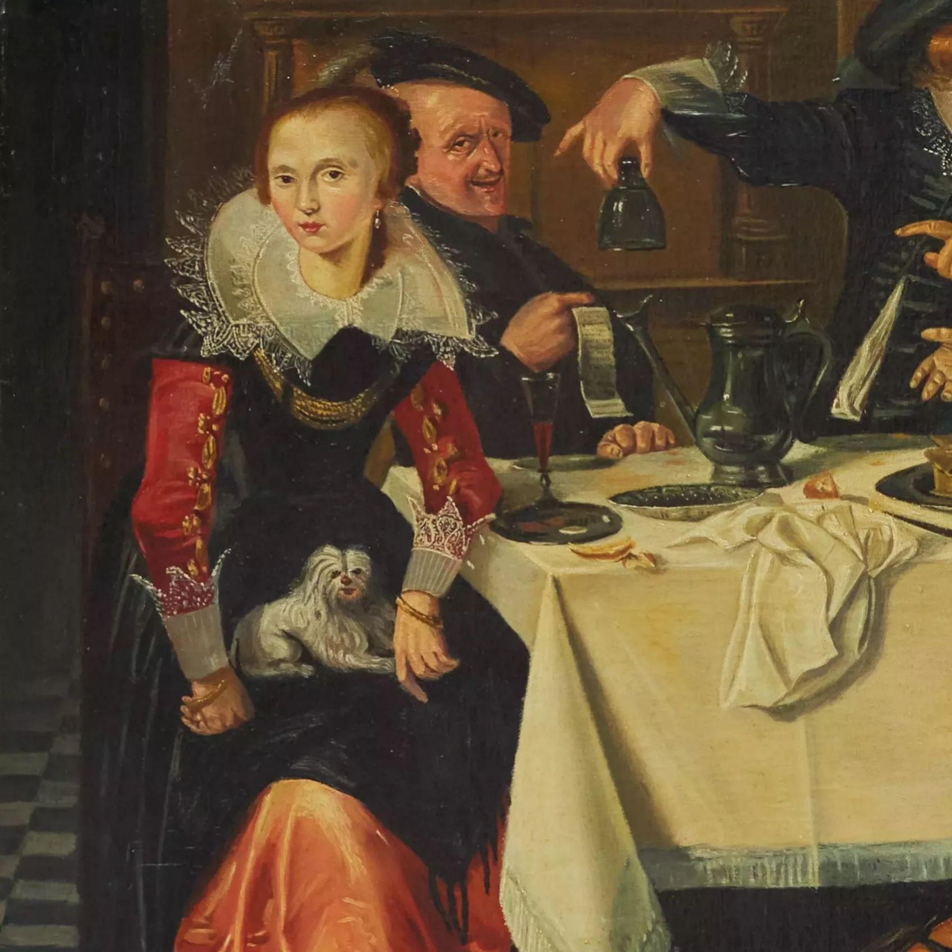 School of Dirck Hals (1591-1656). Feasting company. - Bild 4 aus 8