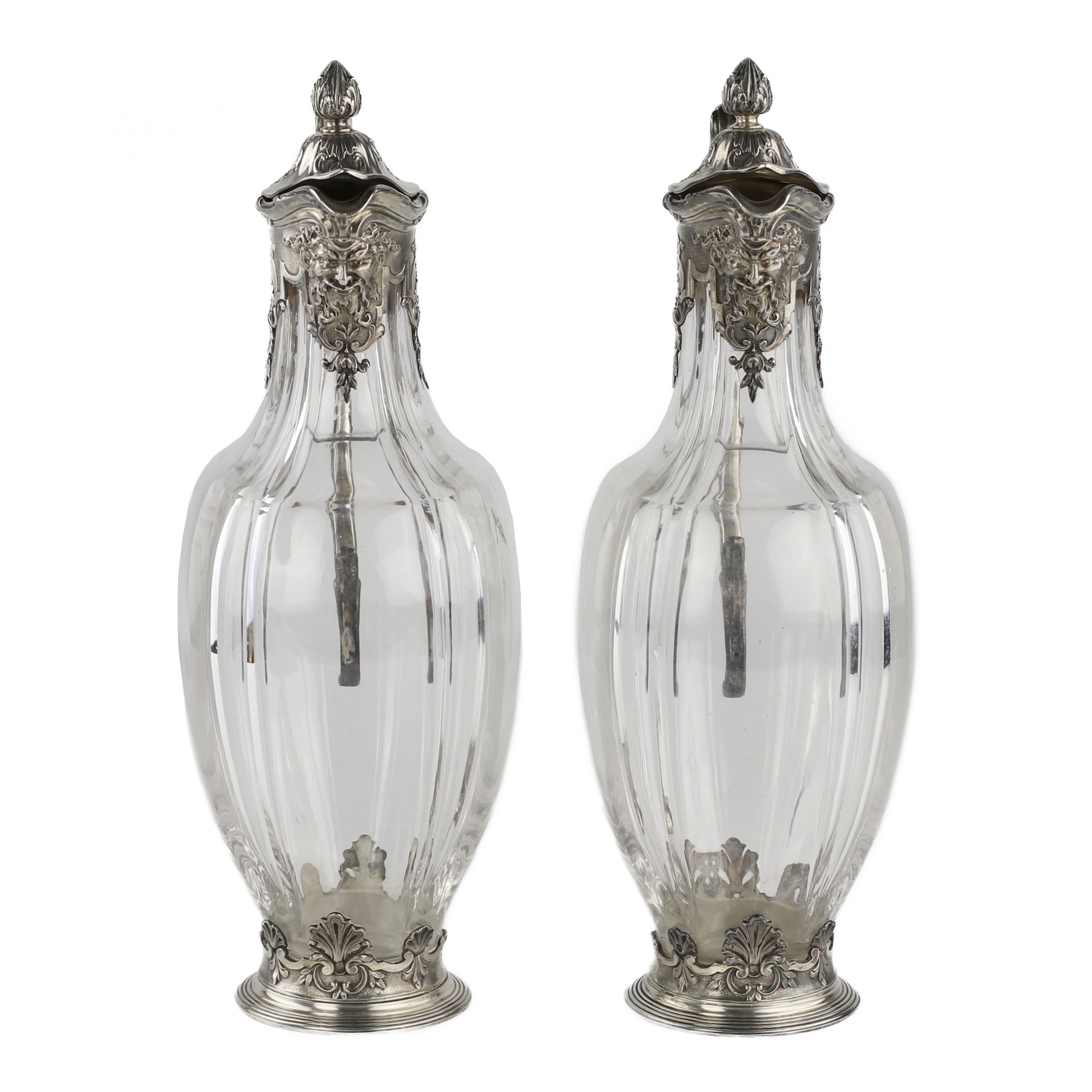 A pair of glass Regency style jugs in silver from CHRISTOFLE. - Image 2 of 9