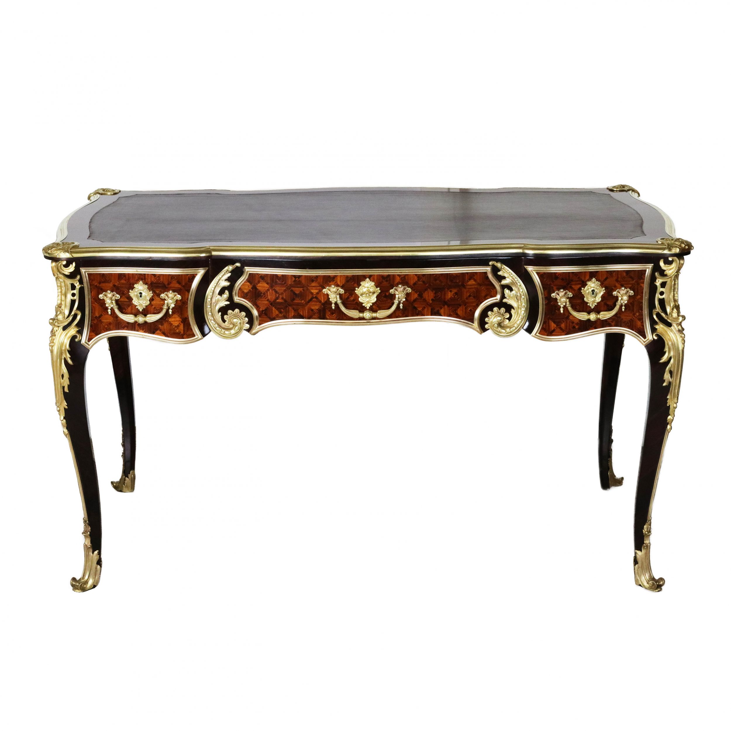 Magnificent writing desk in wood and gilded bronze, Louis XV style. - Image 2 of 8