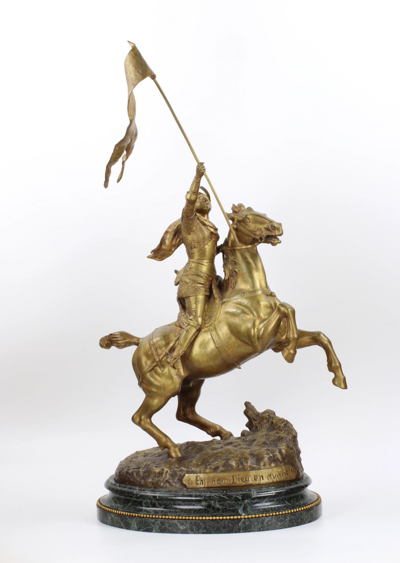 Heroic bronze of an equestrian knight. - Image 7 of 10