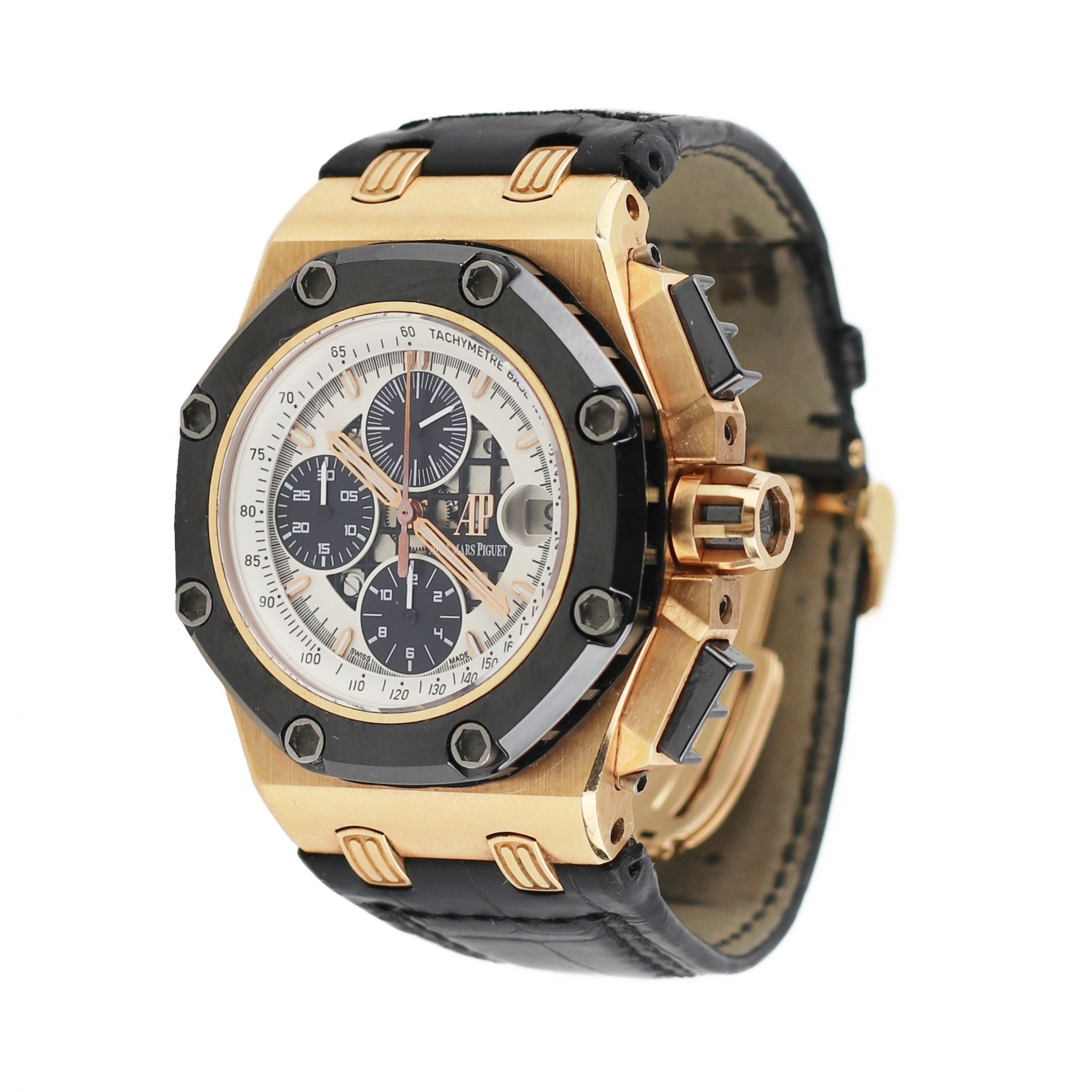 Mens 18K gold watch Audemars Piguet Royal Oak Offshore Rubens Barrichello - Image 2 of 9