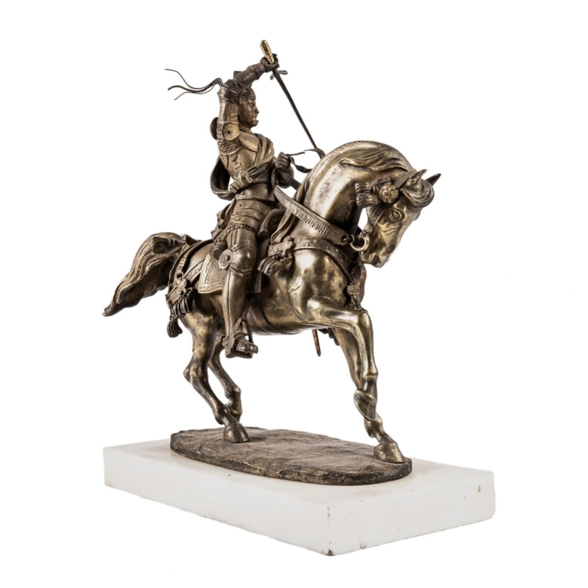 Carlo Marochetti. Bronze figure of an equestrian knight. Duke of Savoy. - Image 3 of 7