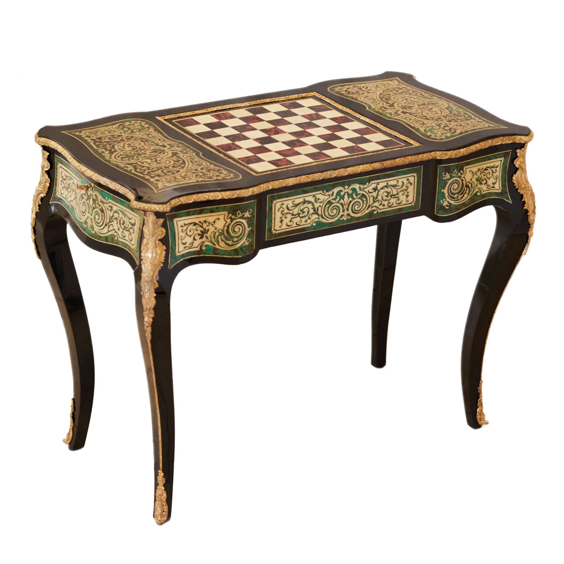 Game chess table in Boulle style. France. Turn of the 19th-20th century.