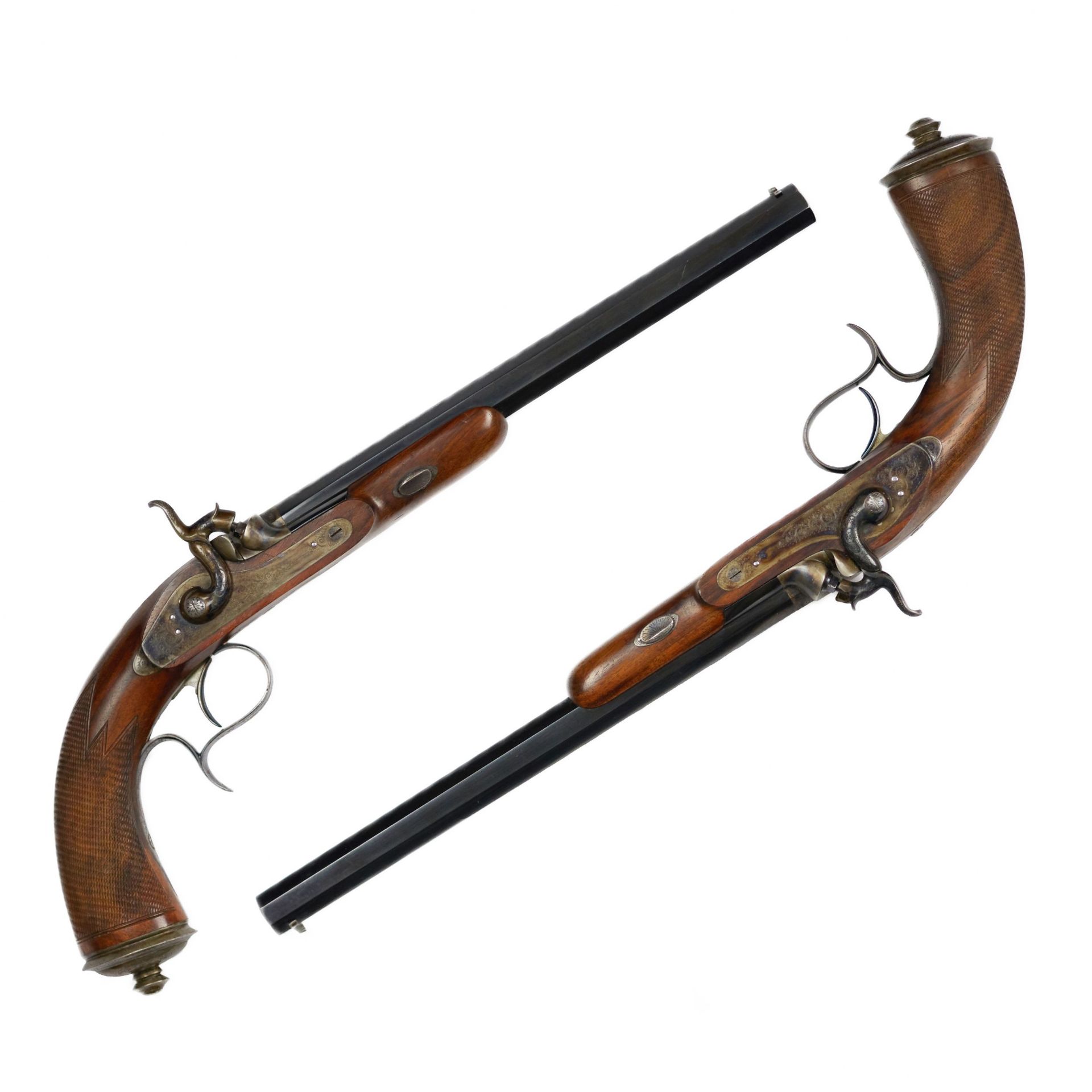 A pair of dueling pistols from the court gunsmith of Nicholas I - Bertrand. Saint Petersburg. Mid-19 - Bild 2 aus 14
