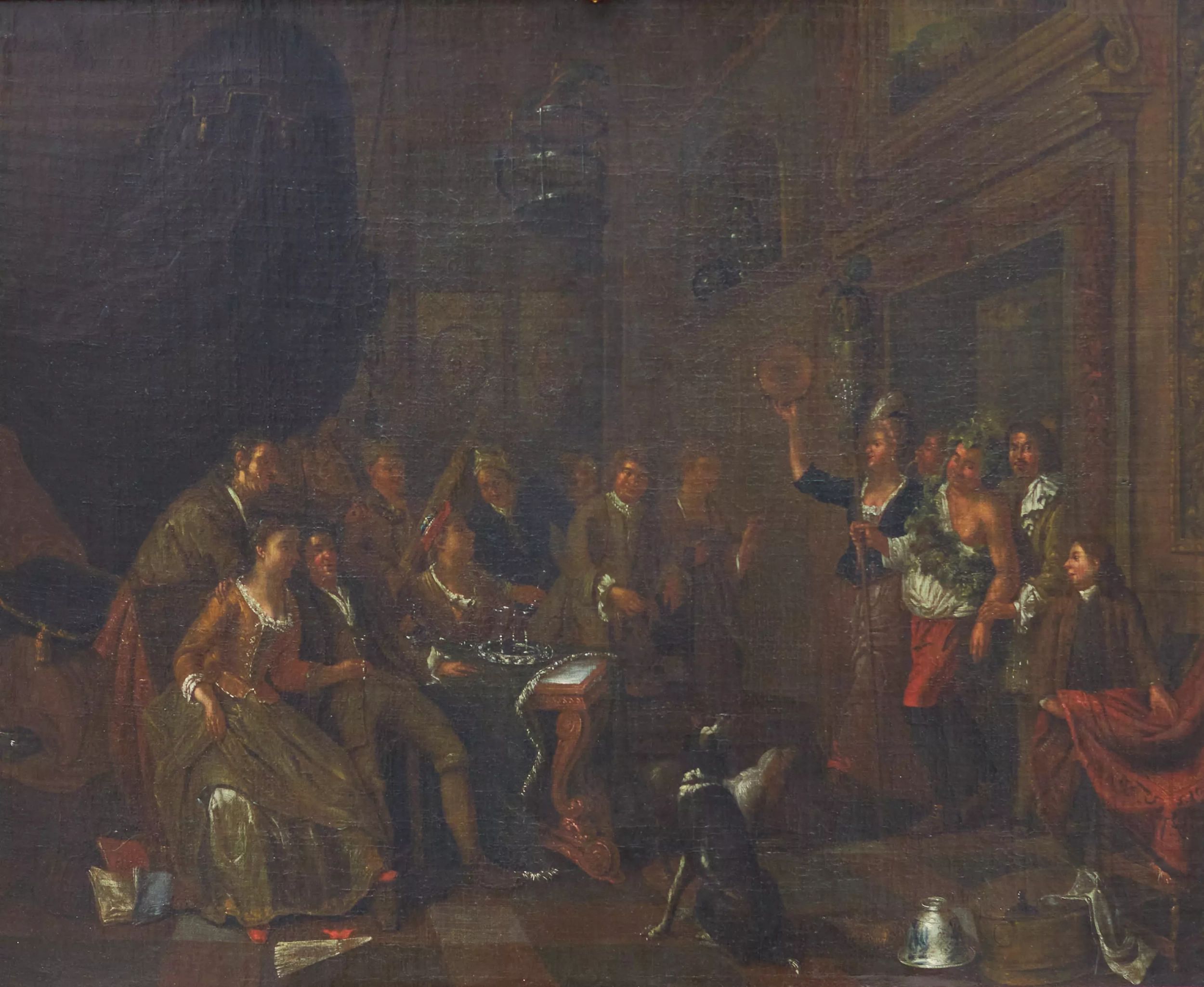 Dutch genre painting of the 18th century. Feast of Dionysus. Attributed to Horemans Jan Joseff. - Image 2 of 7