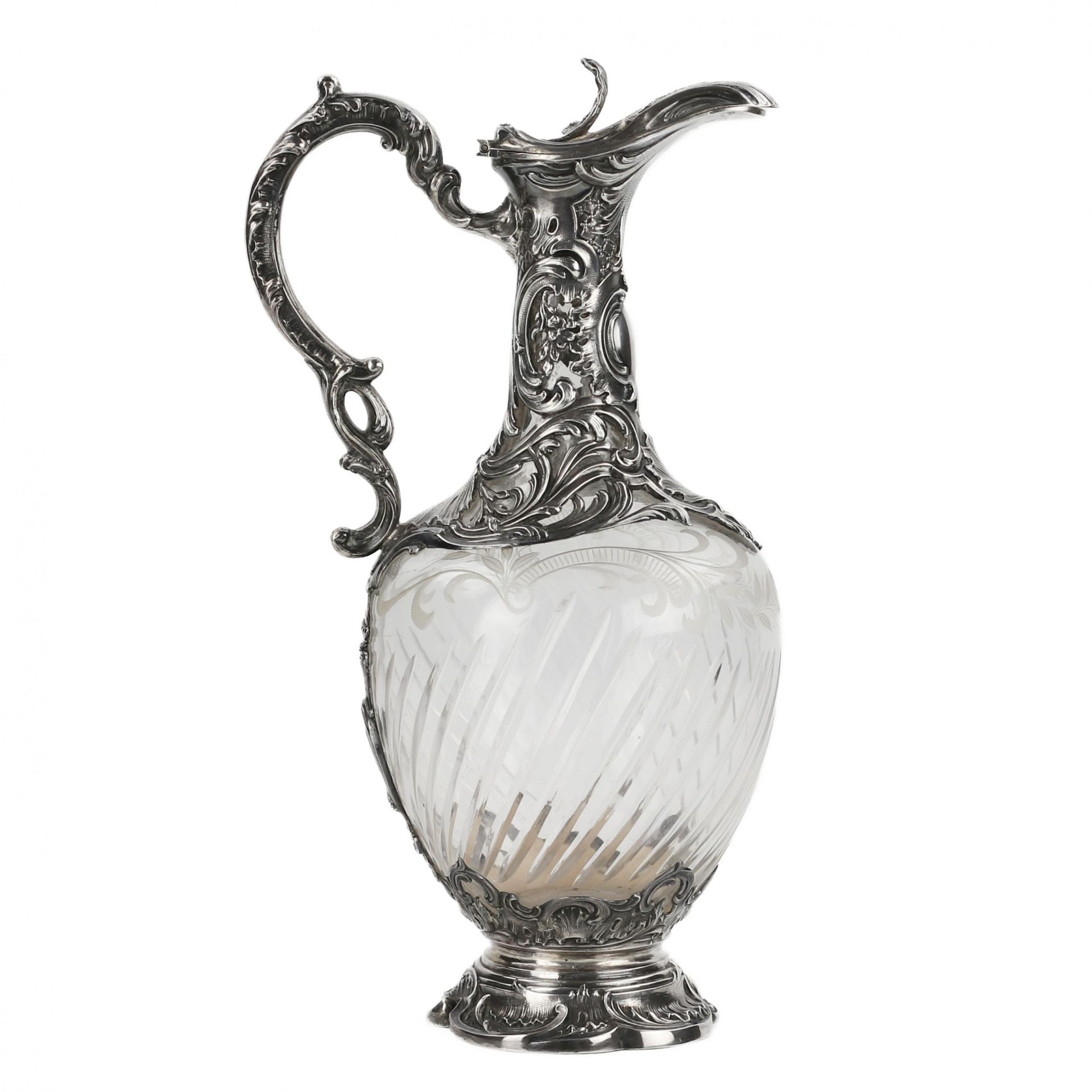 Crystal wine jug in silver, Louis XV style. France. 19th century. - Bild 2 aus 8