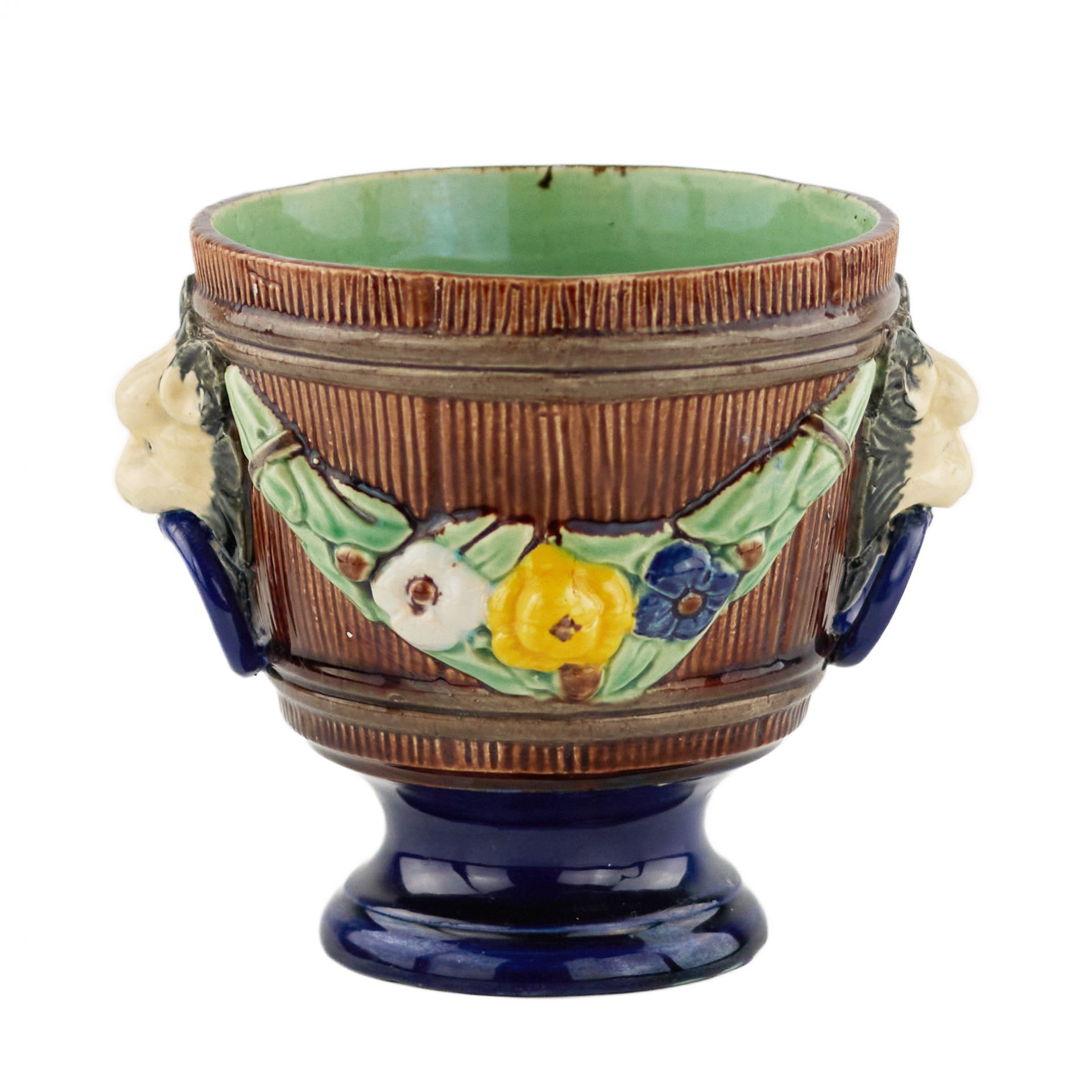 A small majolica flowerpot from the S.I. factory. Maslennikova. 1880s. - Image 2 of 7