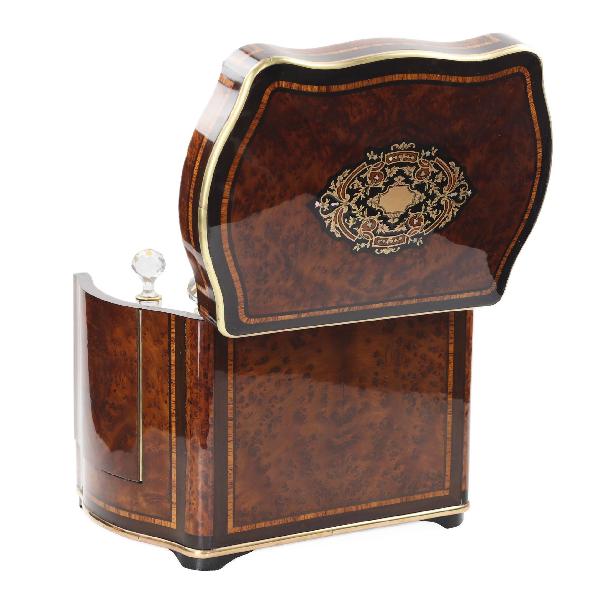 Carriage bar in marquetry technique in Napoleon III style. 19th century. - Bild 6 aus 7