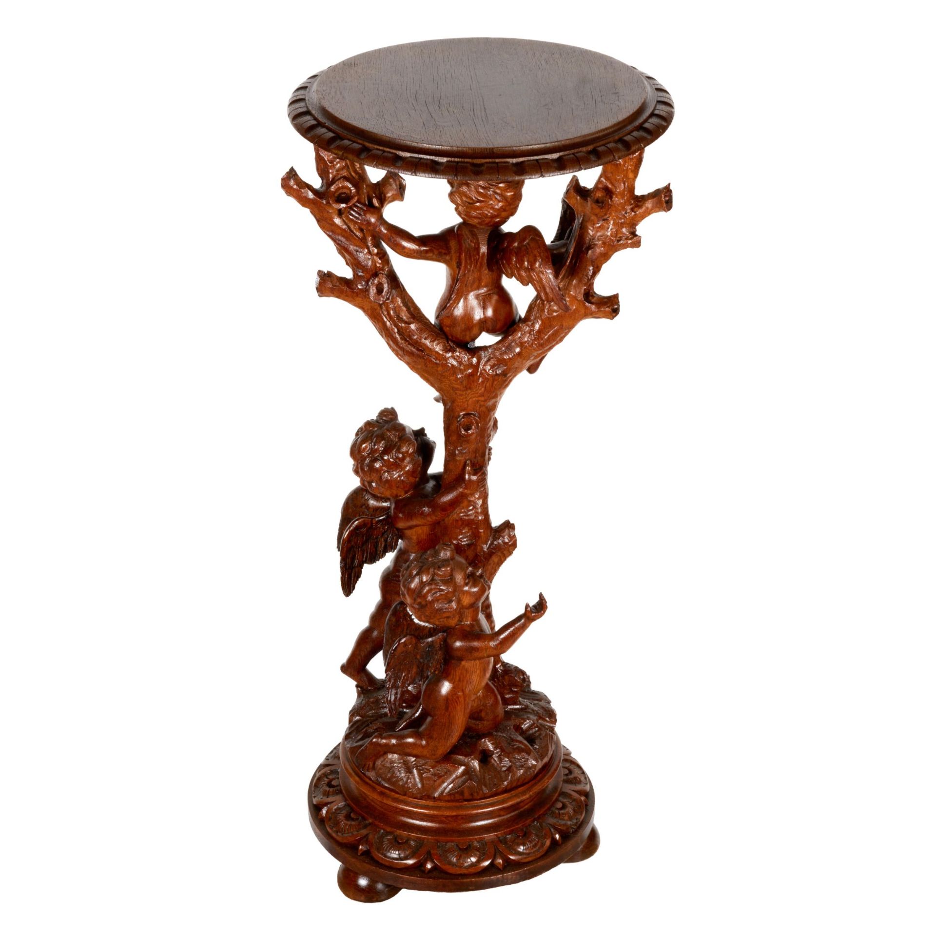 Wooden console with carved cupids. - Image 3 of 6