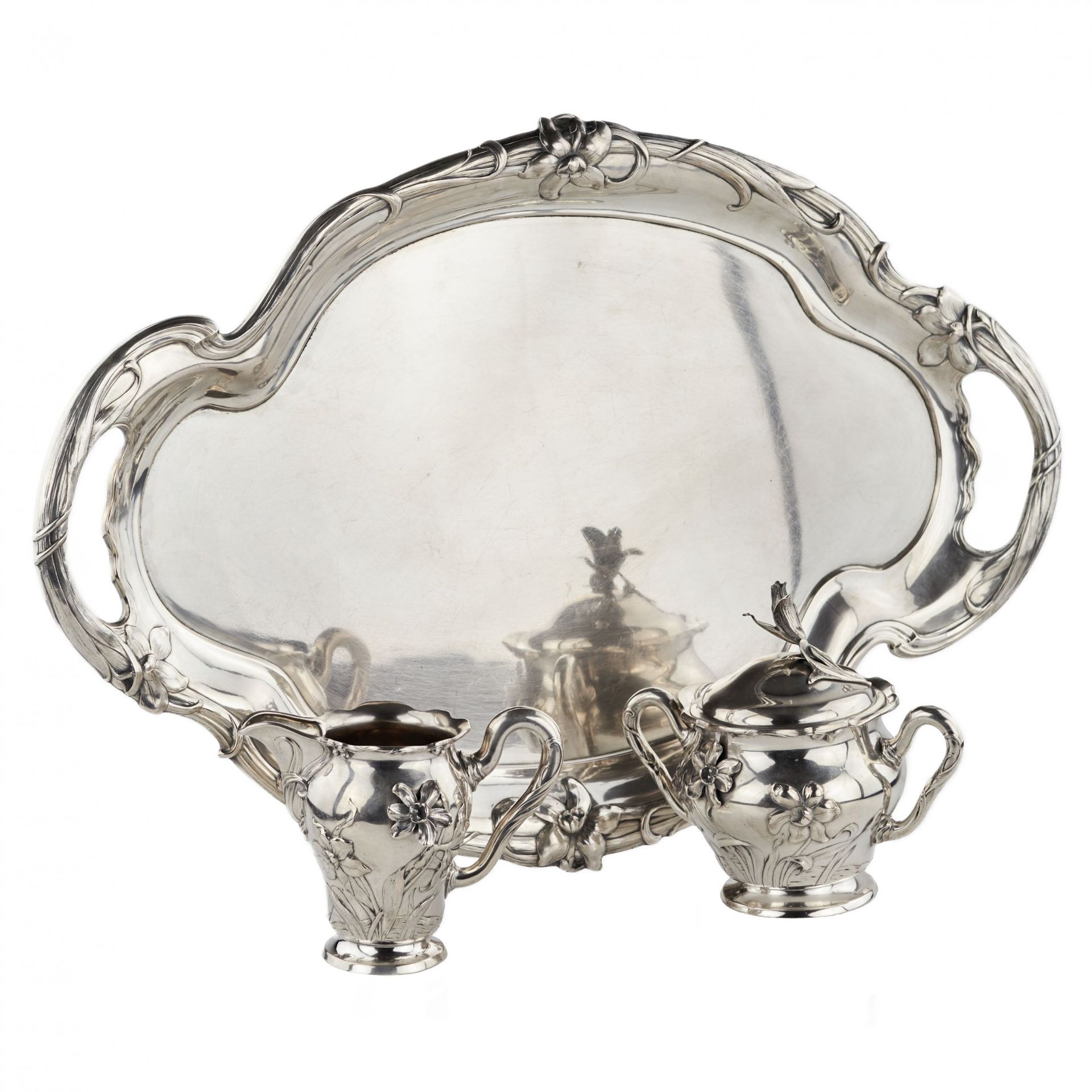 Silver tea and coffee service in Art Nouveau style. Bruckmann. After 1888. - Image 9 of 13