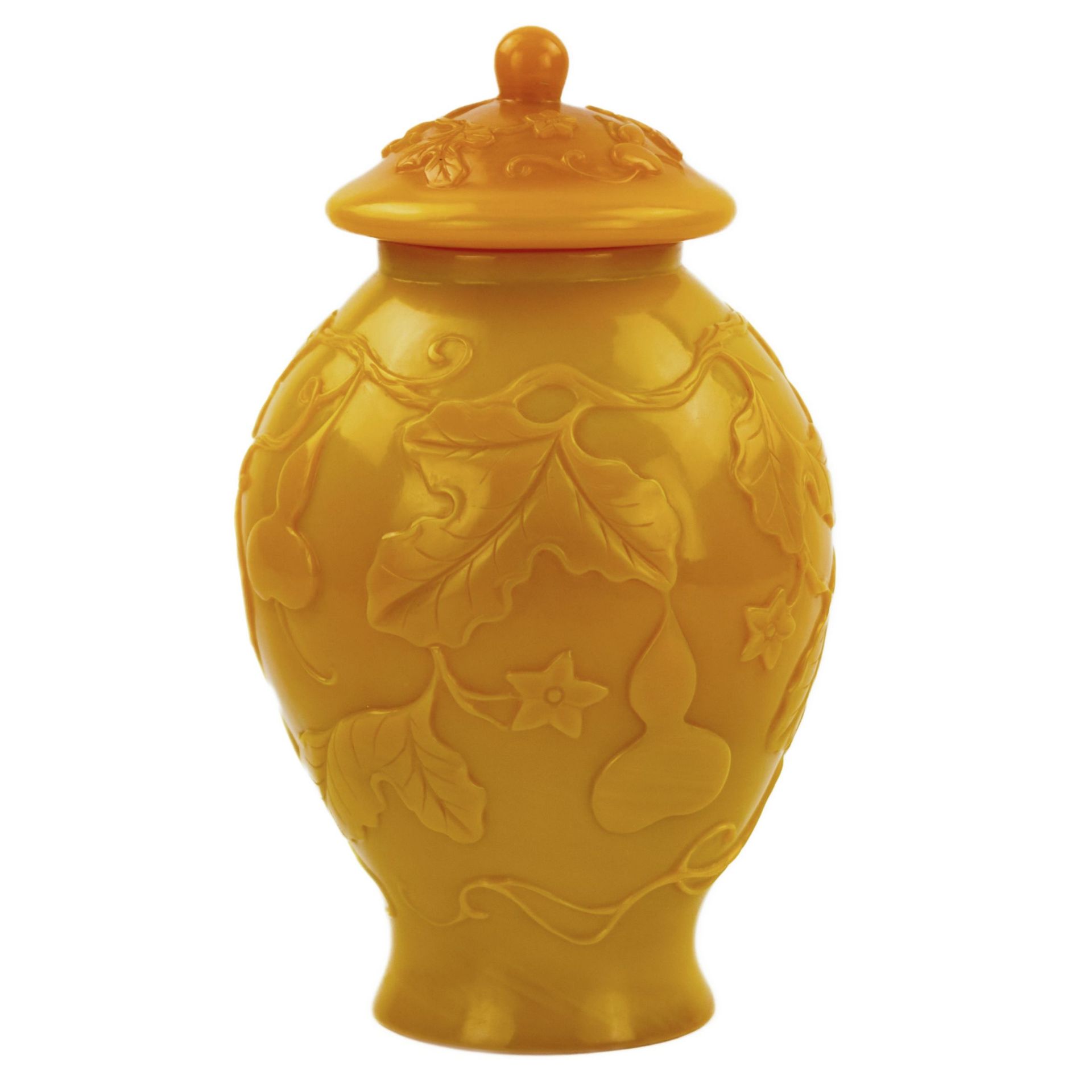 Chinese yellow Beijing glass urn vase from the 19th century. - Bild 3 aus 7