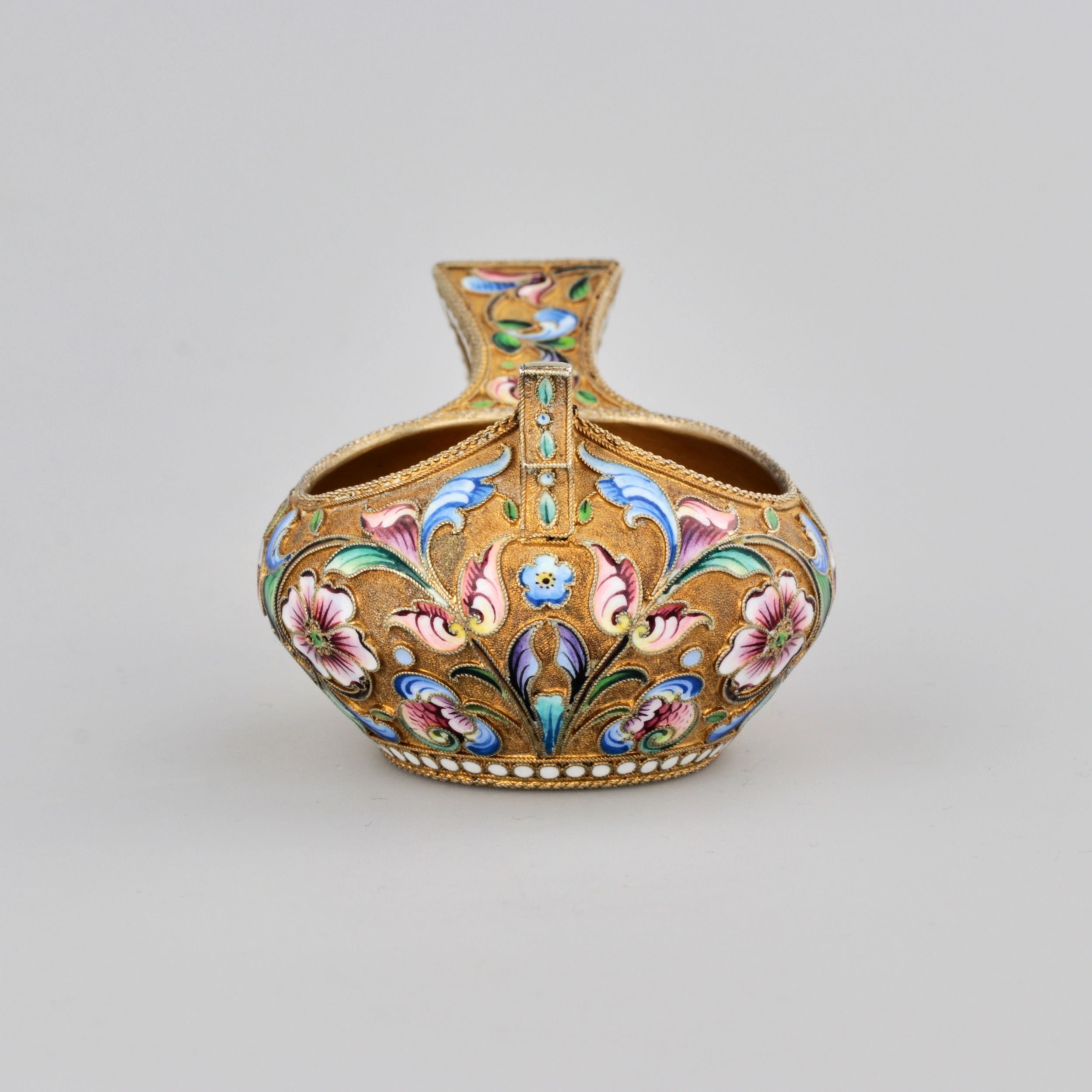 Decorative kovsh in Russian style with enamel. - Image 3 of 7