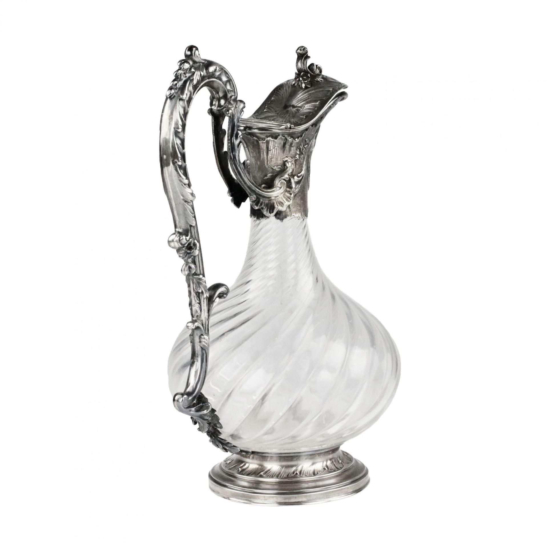 CHEVRON Freres. French crystal jug in silver. - Bild 2 aus 7