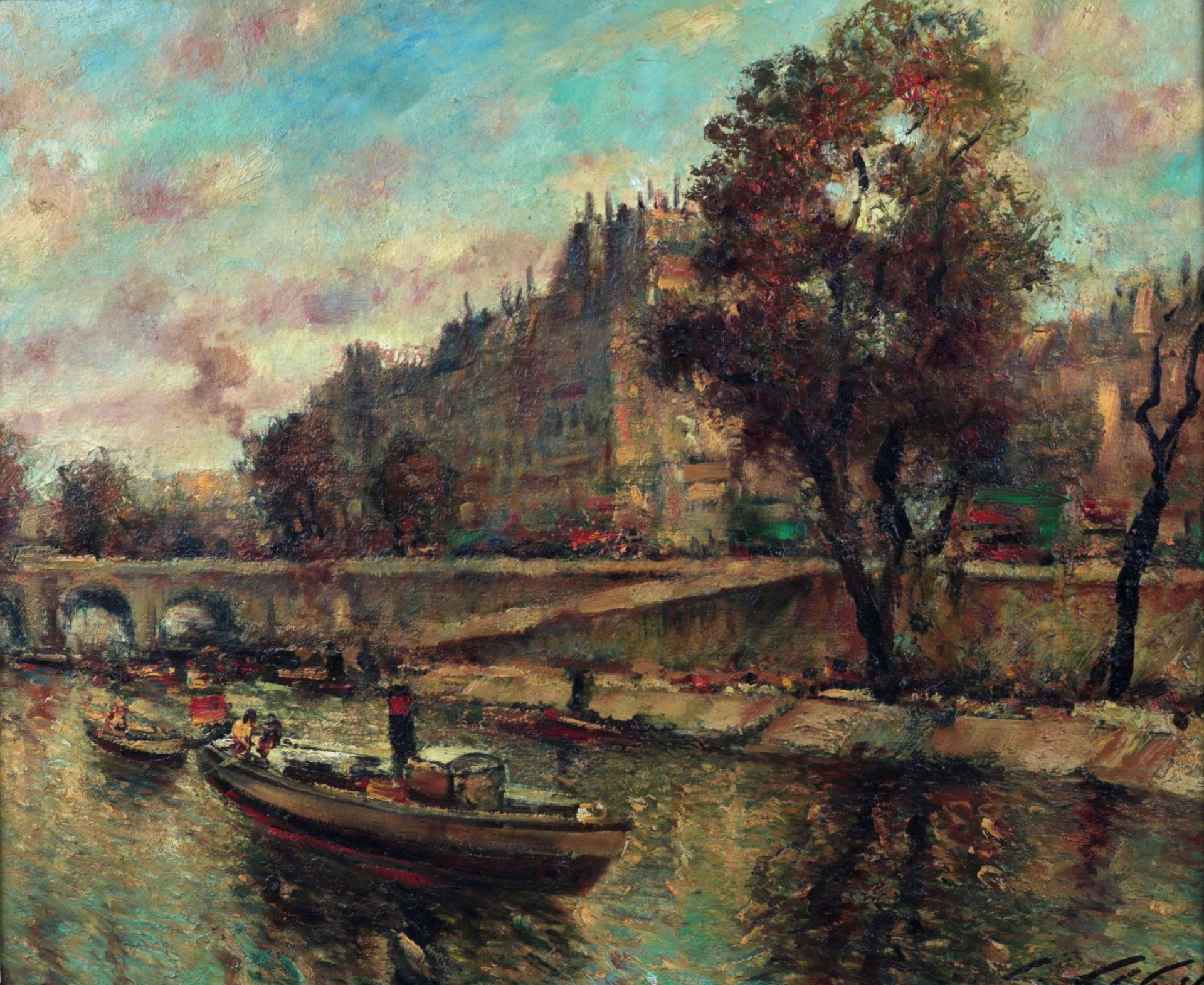 L. Libert. View of Paris from the Seine. - Image 2 of 4