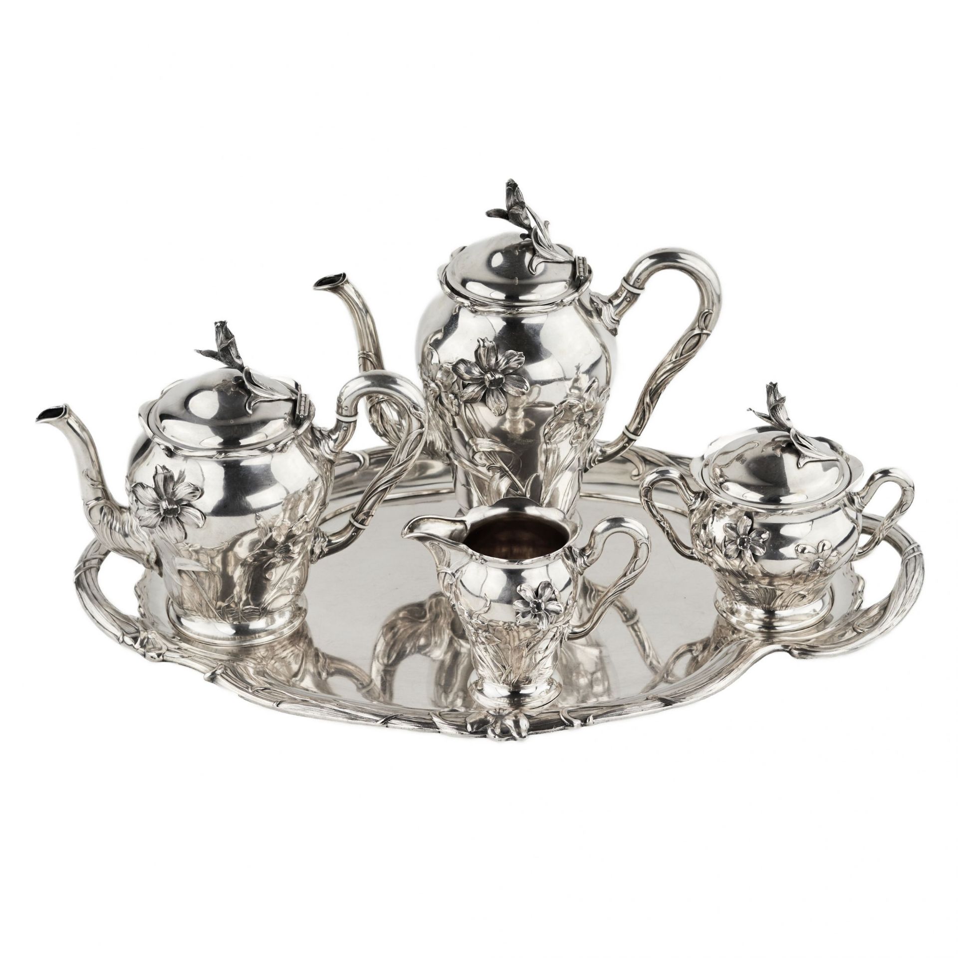 Silver tea and coffee service in Art Nouveau style. Bruckmann. After 1888. - Image 2 of 13