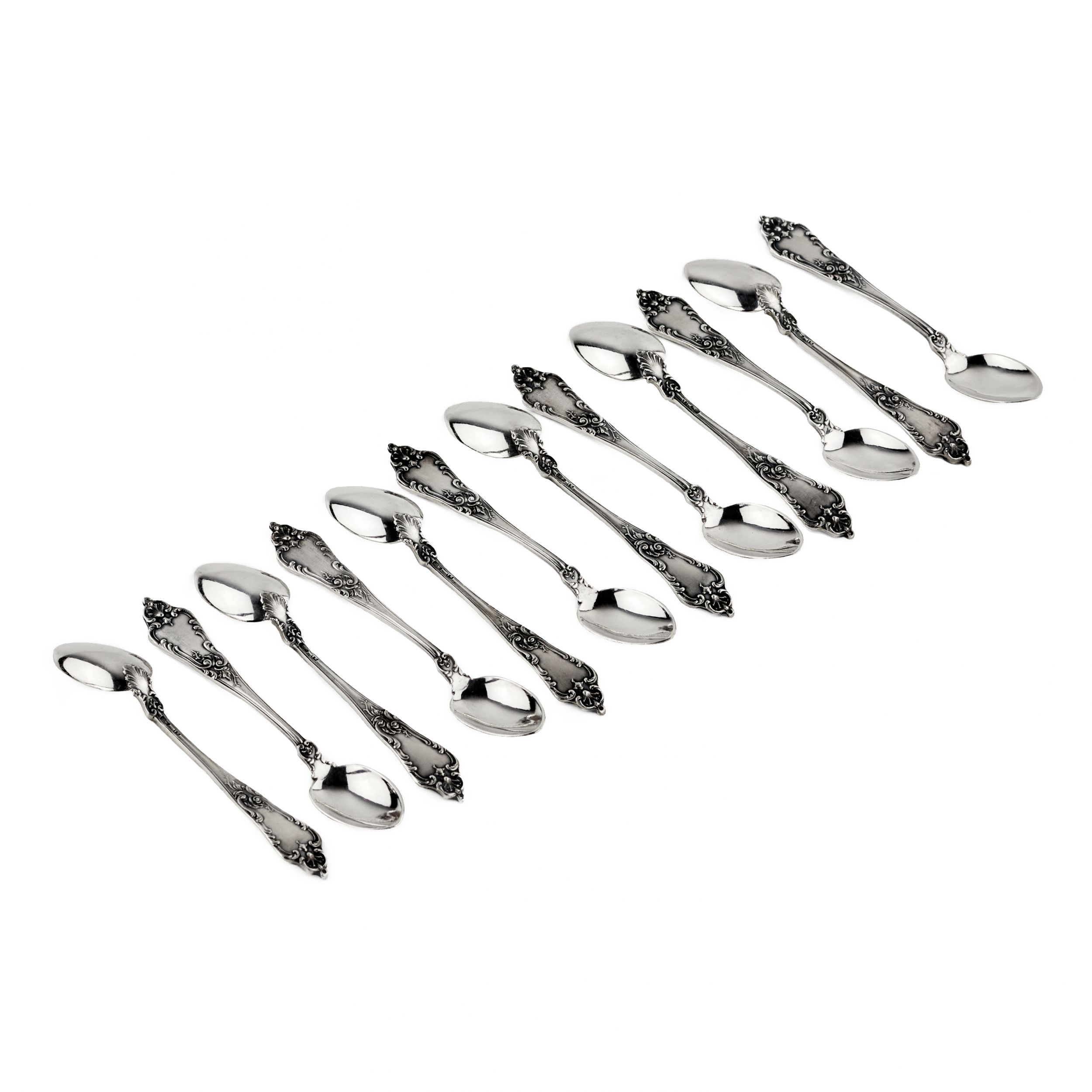 A set of silver coffee spoons. - Image 2 of 8