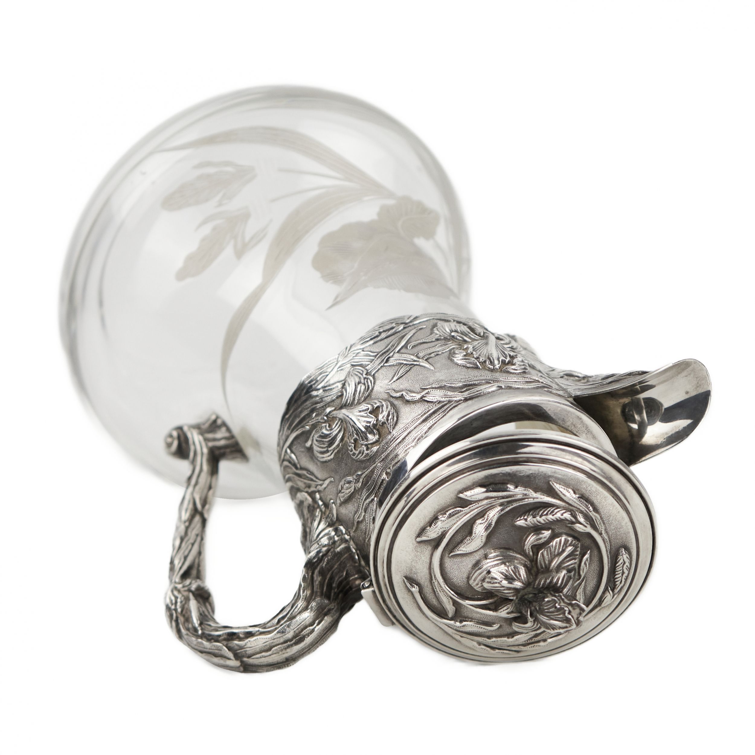 Crystal jug in silver from the Art Nouveau era. - Image 6 of 8