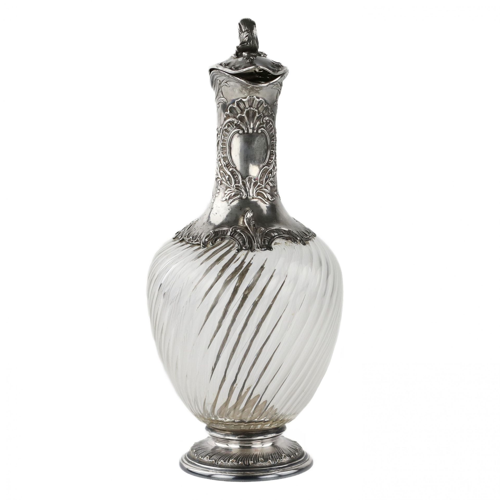 Glass wine jug in silver. France 19th century. - Bild 2 aus 8