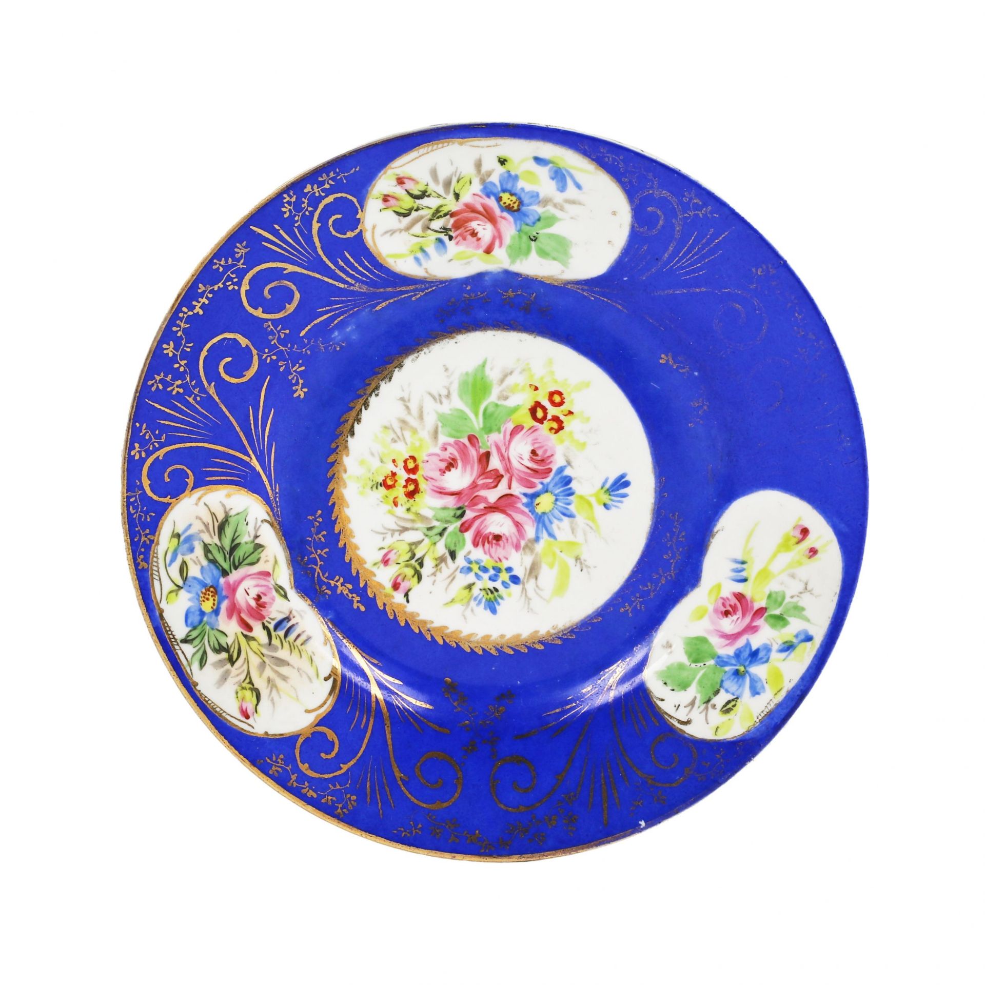 Five dishes and plates from Popov`s factory. 19th century. - Image 8 of 13