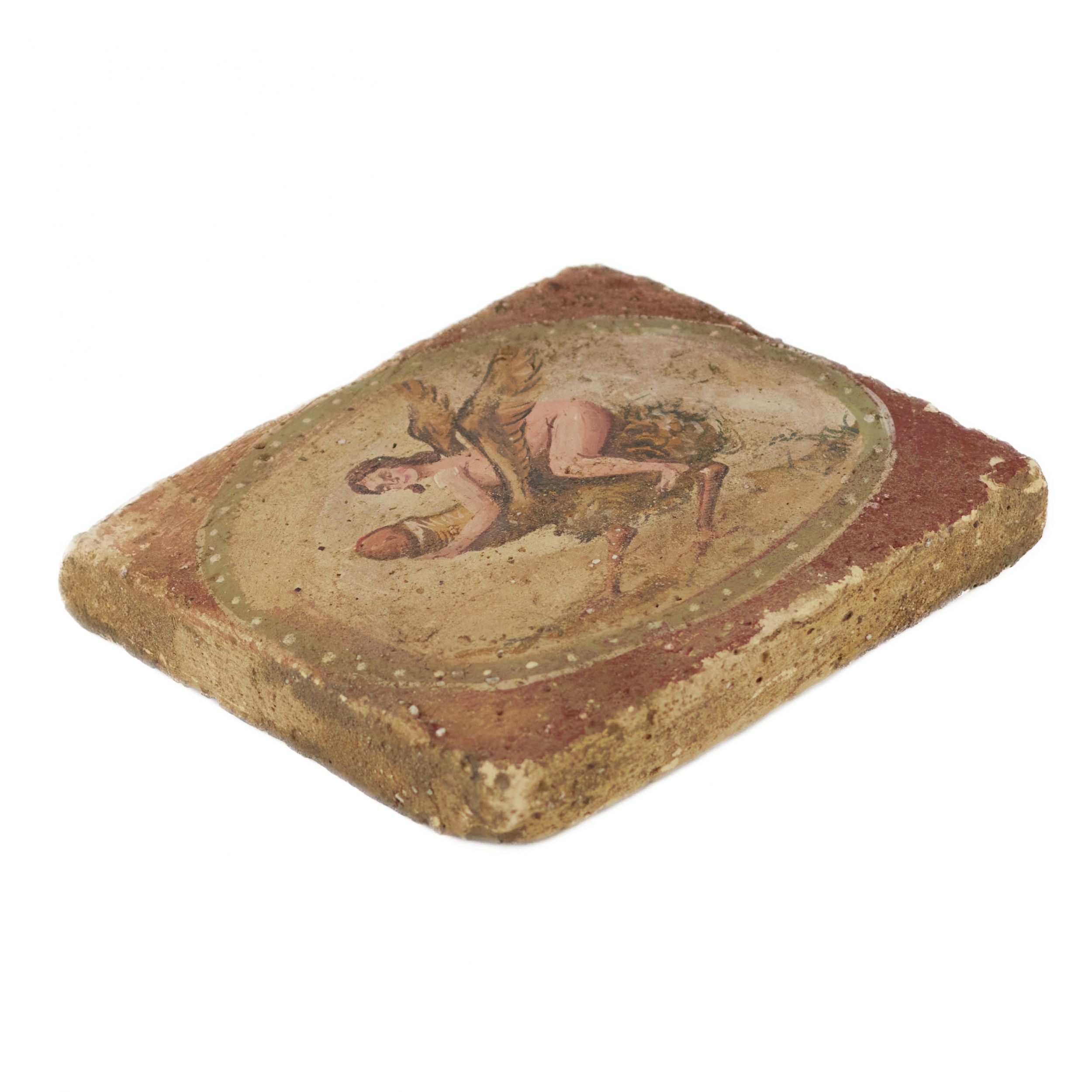 Pompeian, erotic brick with allegorical scene. I - II centuries BC. - Image 2 of 4