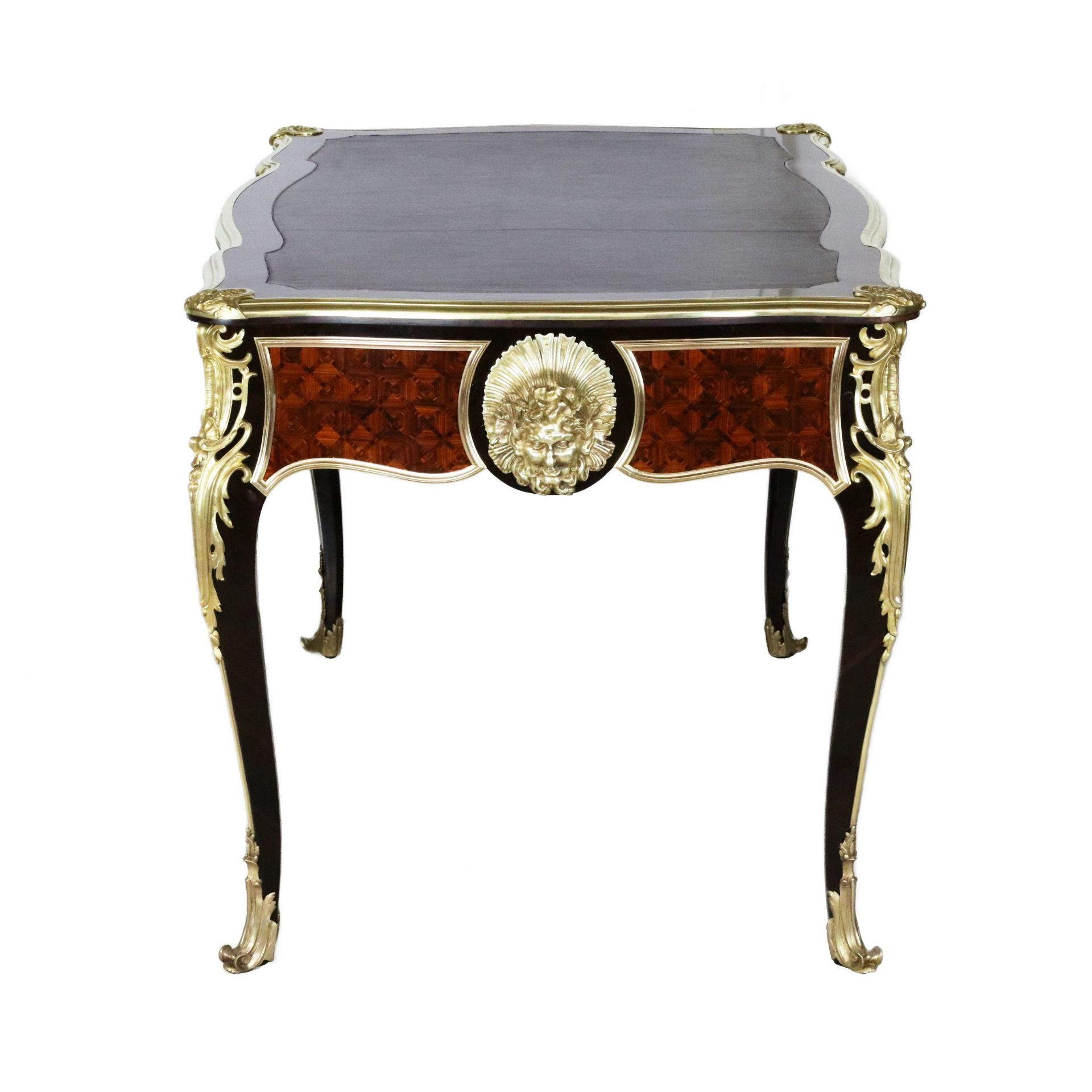 Magnificent writing desk in wood and gilded bronze, Louis XV style. - Bild 6 aus 8