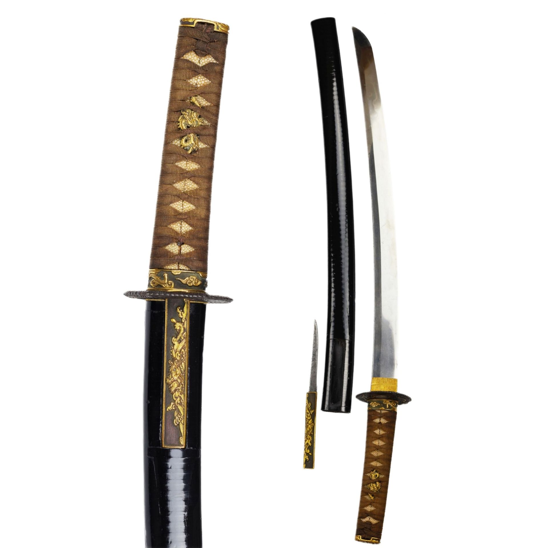Short sword of the samurai Wakizashi, Nanki Hatakeyama, master Yamato no Suke Masatsugu, 19th centur