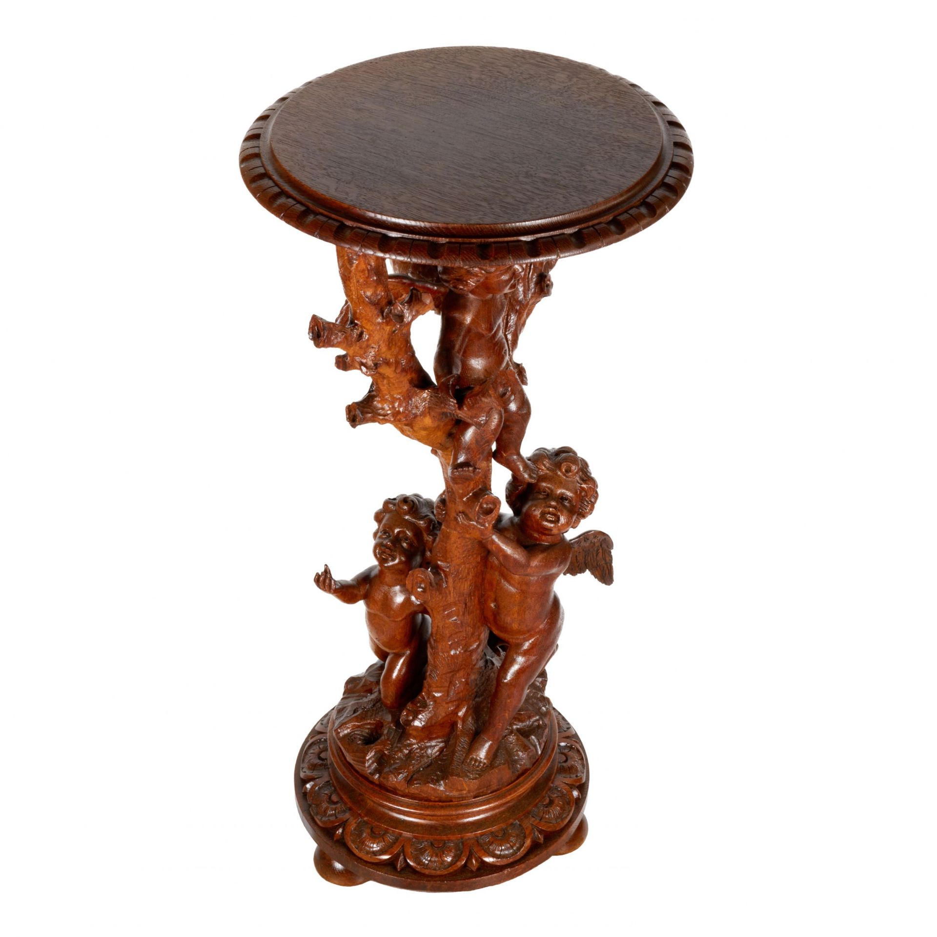 Wooden console with carved cupids. - Image 4 of 6