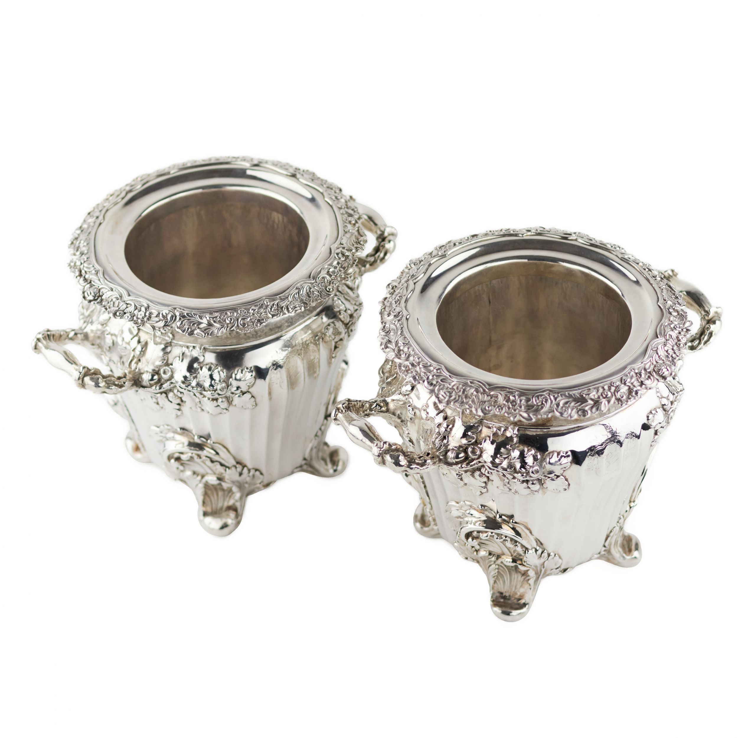 Pair of large, embossed silver wine coolers. England. 1804 Stephen Adams. - Image 4 of 10